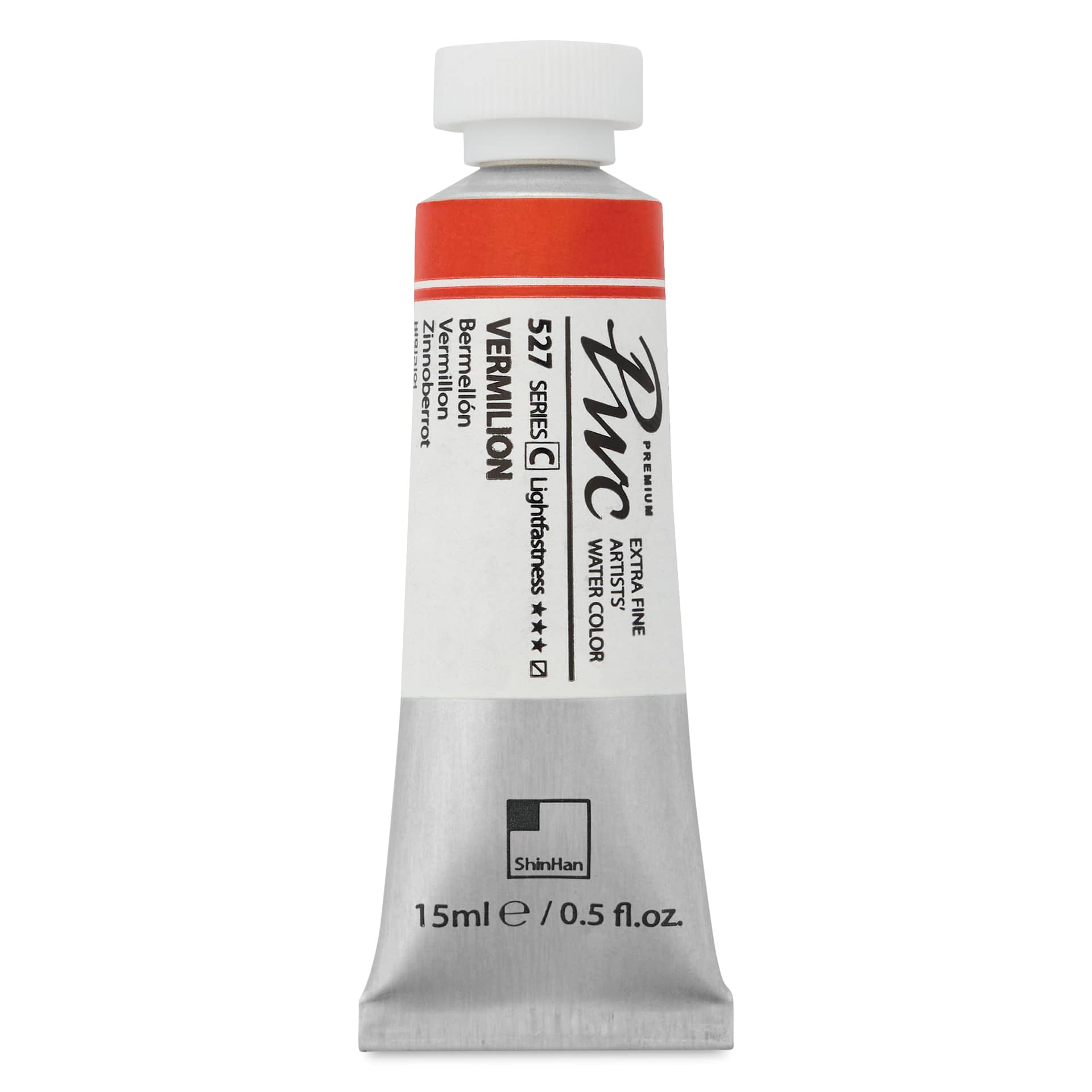 ShinHan PWC Extra Fine Professional Watercolor - Vermilion, 15 ml, Tube