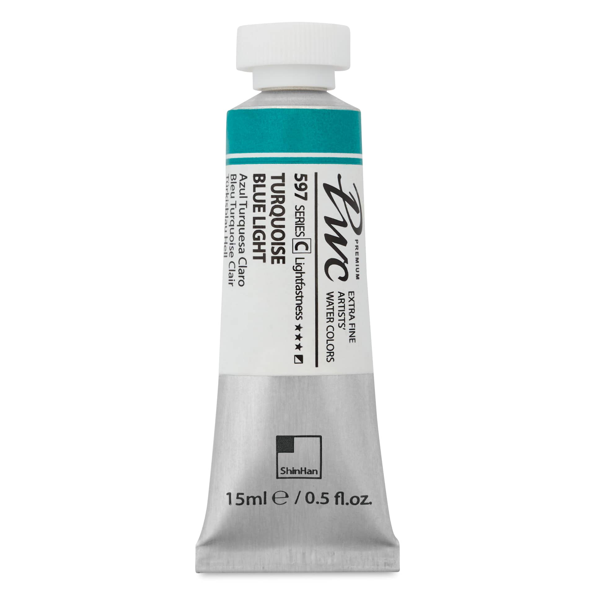 ShinHan PWC Extra Fine Professional Watercolor - Turquoise Blue Light, 15 ml, Tube