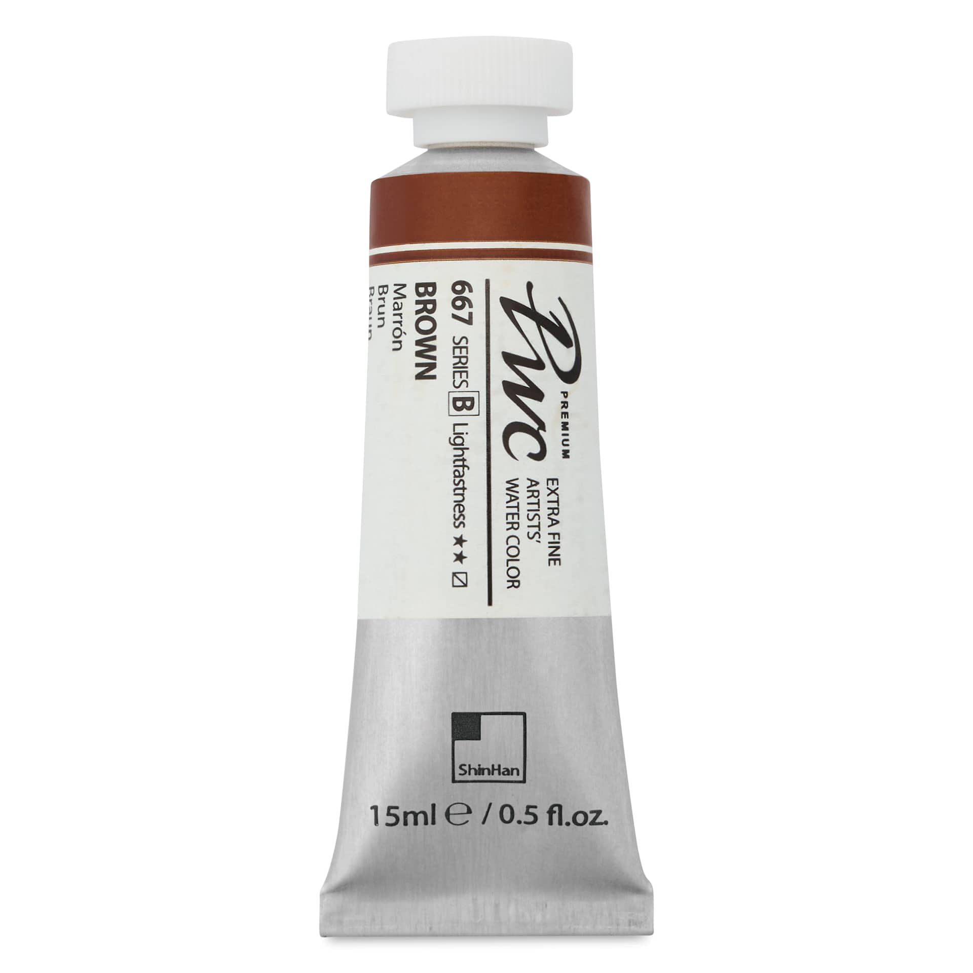 ShinHan PWC Extra Fine Professional Watercolor - Brown, 15 ml, Tube