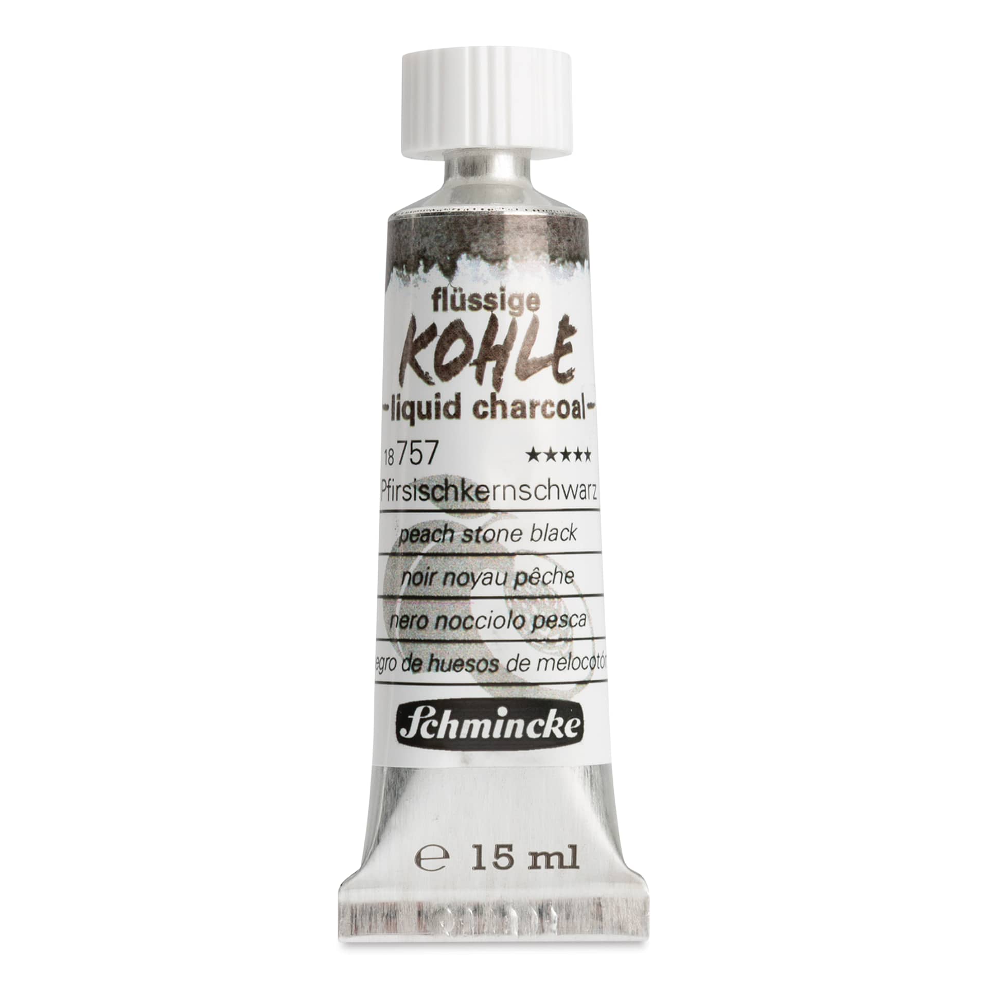 Schmincke Liquid Charcoal - Peach Stone Black, 15 ml Tube