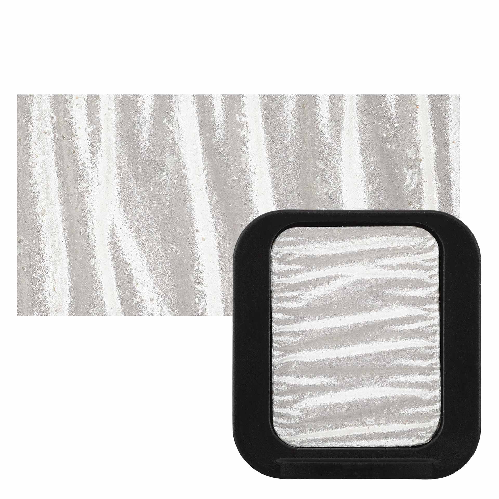Finetec Premium Watercolor Pan - White (Pearlescent) pan and swatch