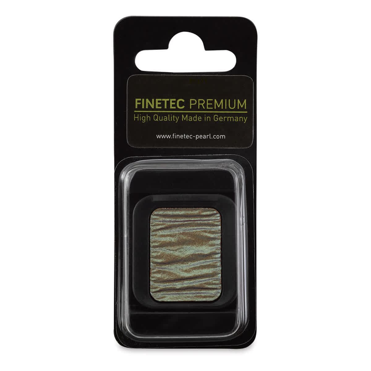 Finetec Premium Watercolor Pan - Golden Green/Pink (Flip-Flop), In packaging.