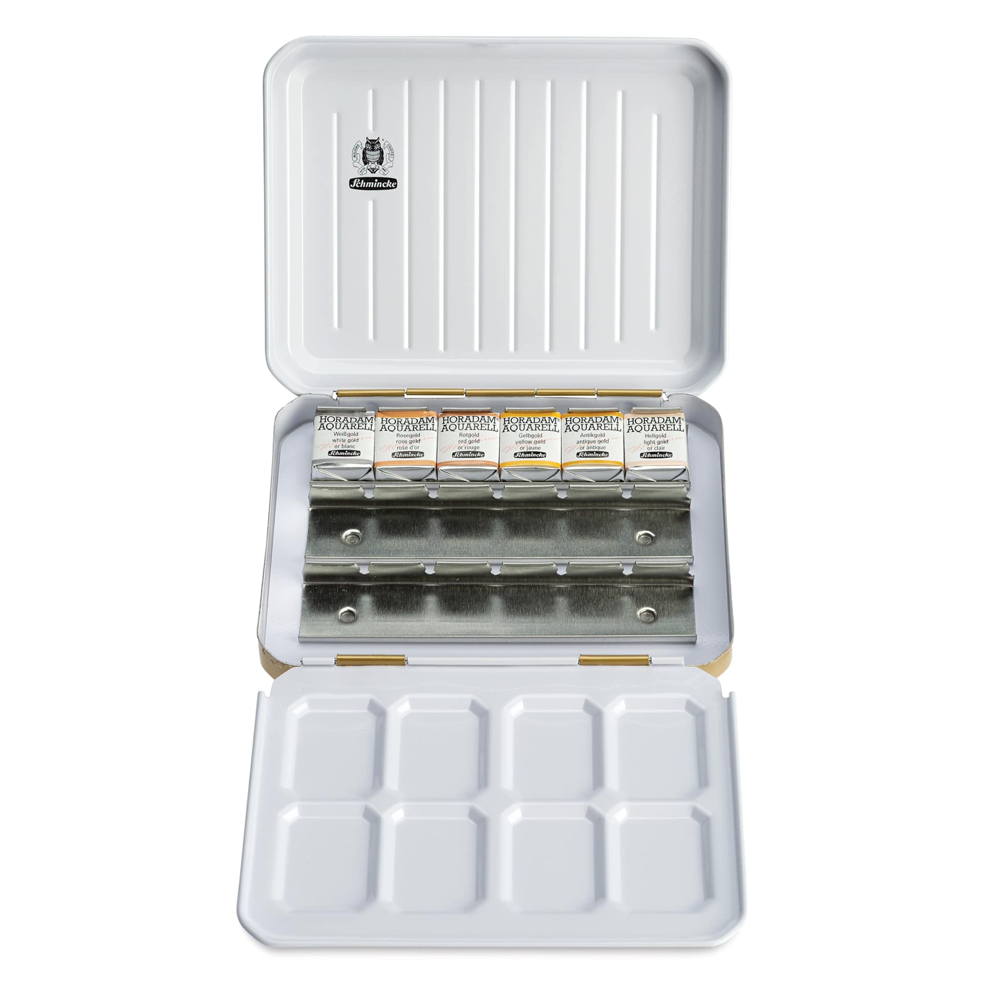 Schmincke Horadam Aquarell Watercolor Pans - Set of 6, Golds, Half Pans