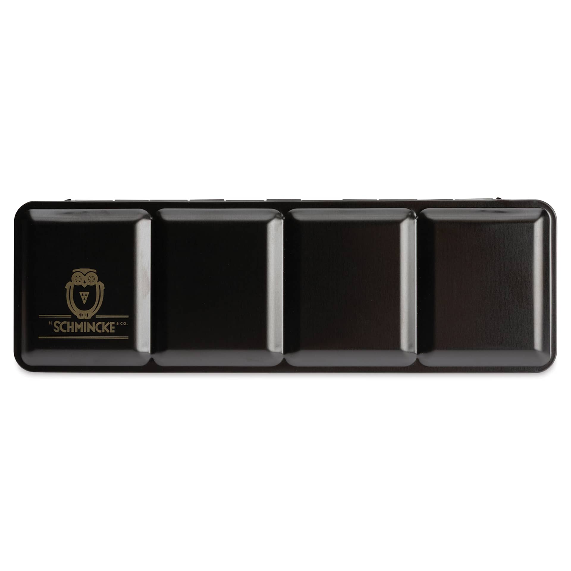 Schmincke Horadam Aquarell Watercolor Pans - Set of 9, Technical Colors, Full Pans front of metal case