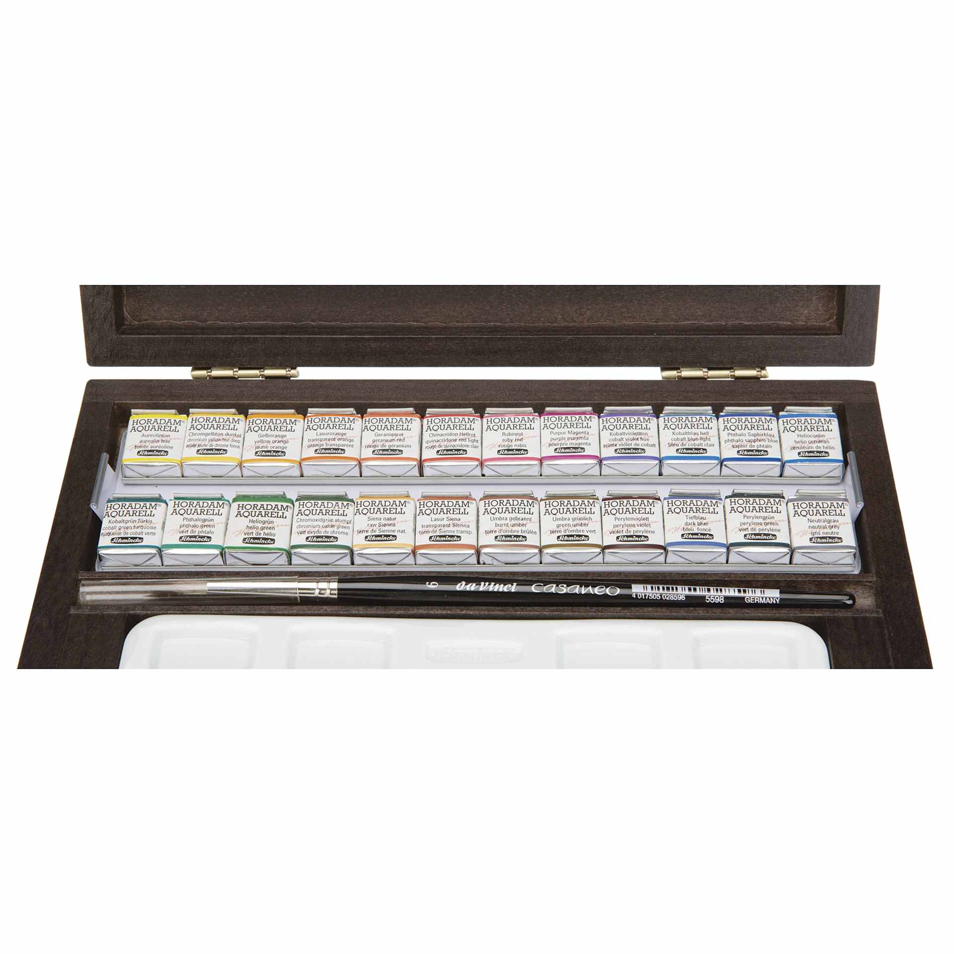Schmincke Horadam Aquarell Watercolor Pans - Assorted Colors, Set of 24 close-up of colors