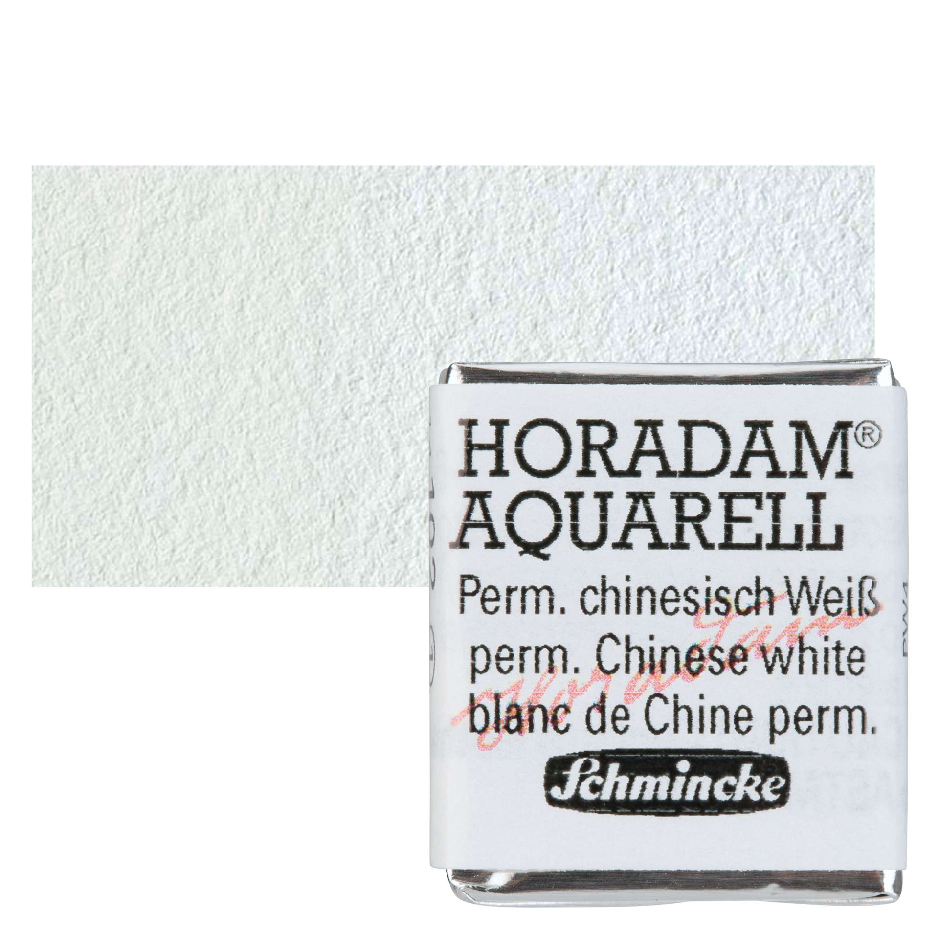 Schmincke Horadam Aquarell Watercolor - Permanent Chinese White, Half Pan and swatch