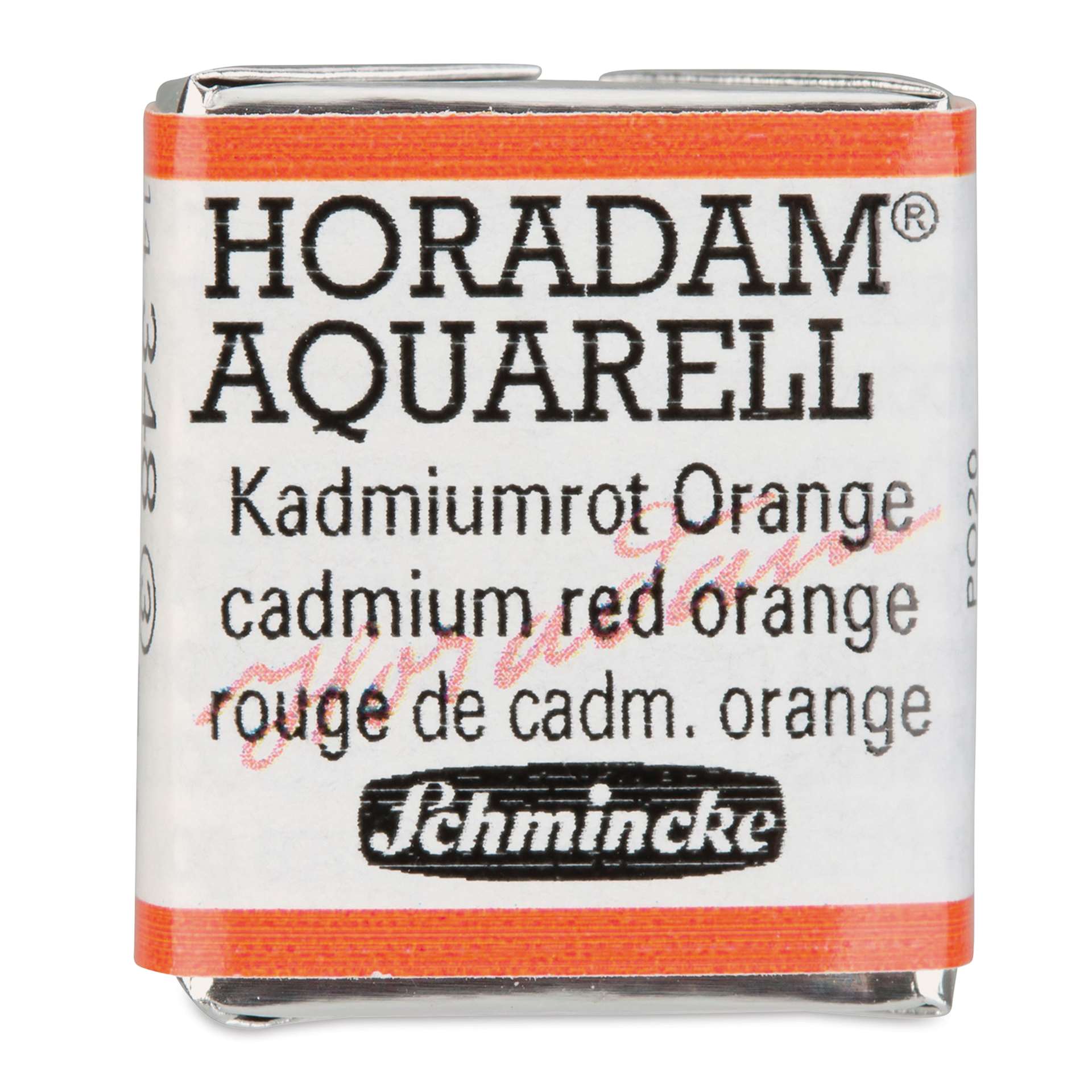 Schmincke Horadam Aquarell Watercolor - Cadmium Red Orange, Half Pan