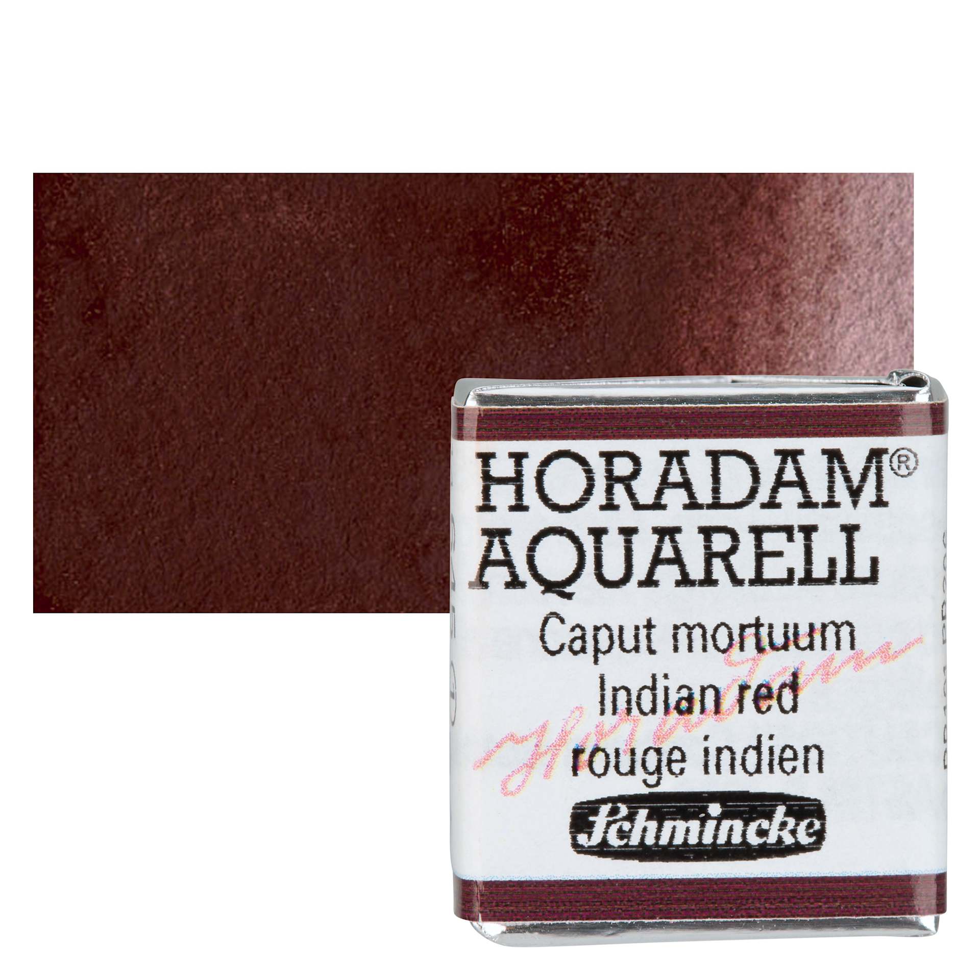 Schmincke Horadam Aquarell Watercolor - Indian Red, Half Pan and swatch