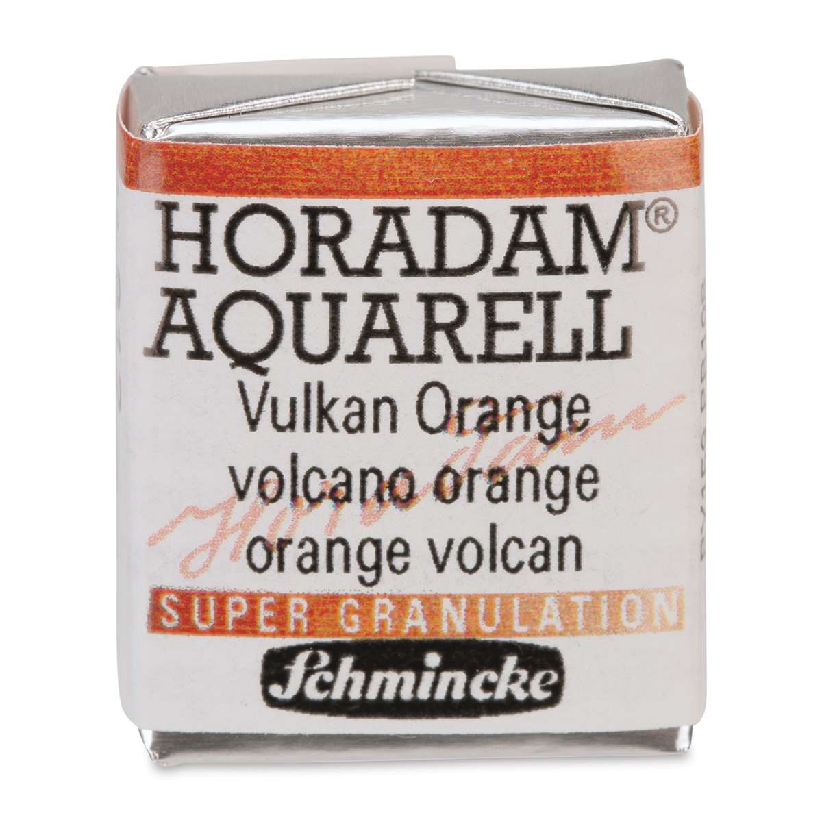 Schmincke Horadam Aquarell Artist Watercolor - Volcano Orange, Supergranulation, Half Pan