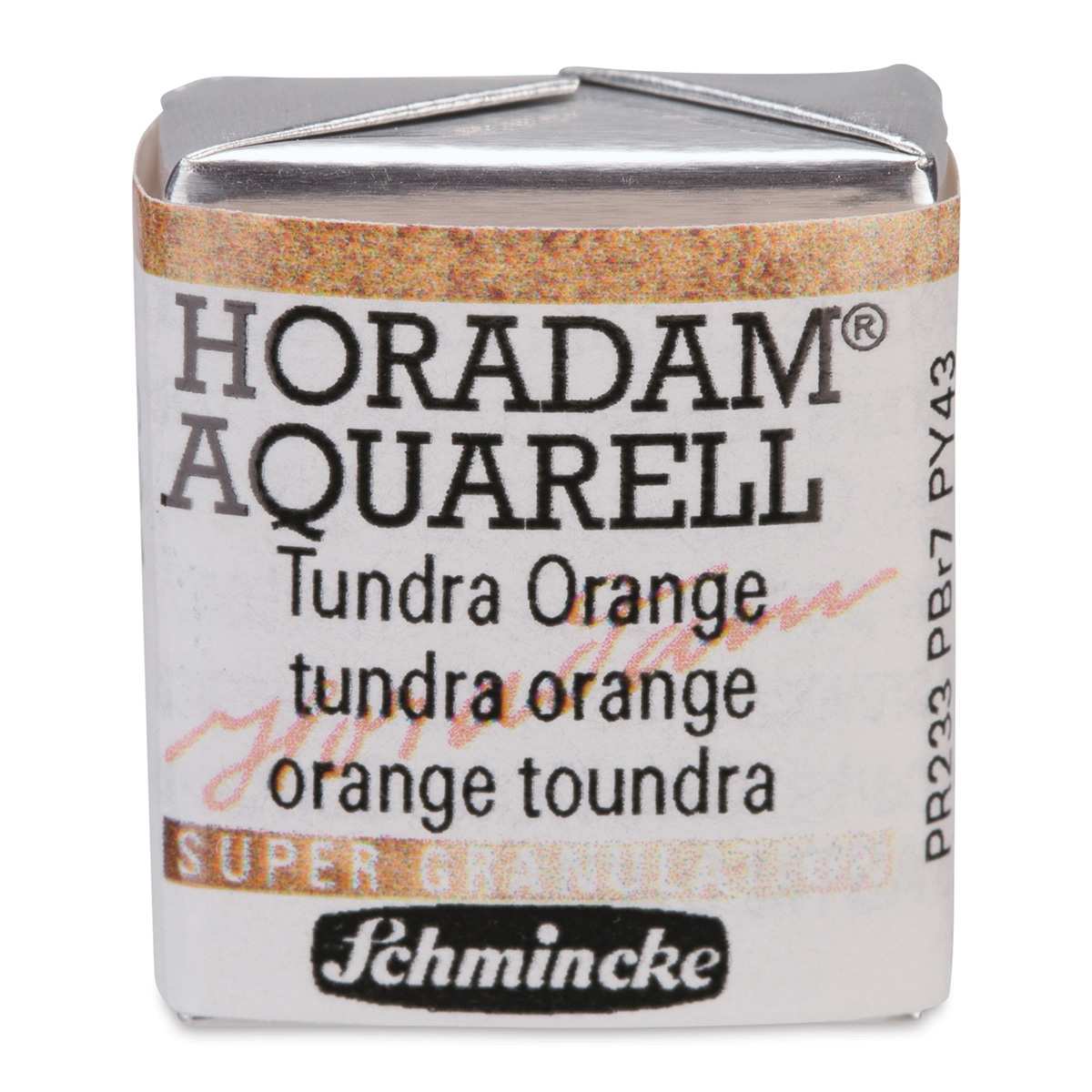 Schmincke Horadam Aquarell Artist Watercolor - Tundra Orange, Supergranulation, Half Pan