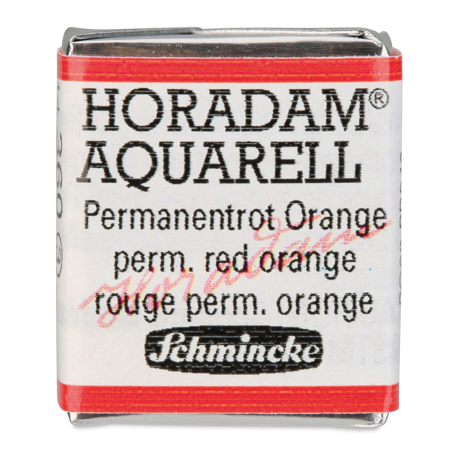 Schmincke Horadam Aquarell Watercolor - Permanent Red Orange, Half Pan