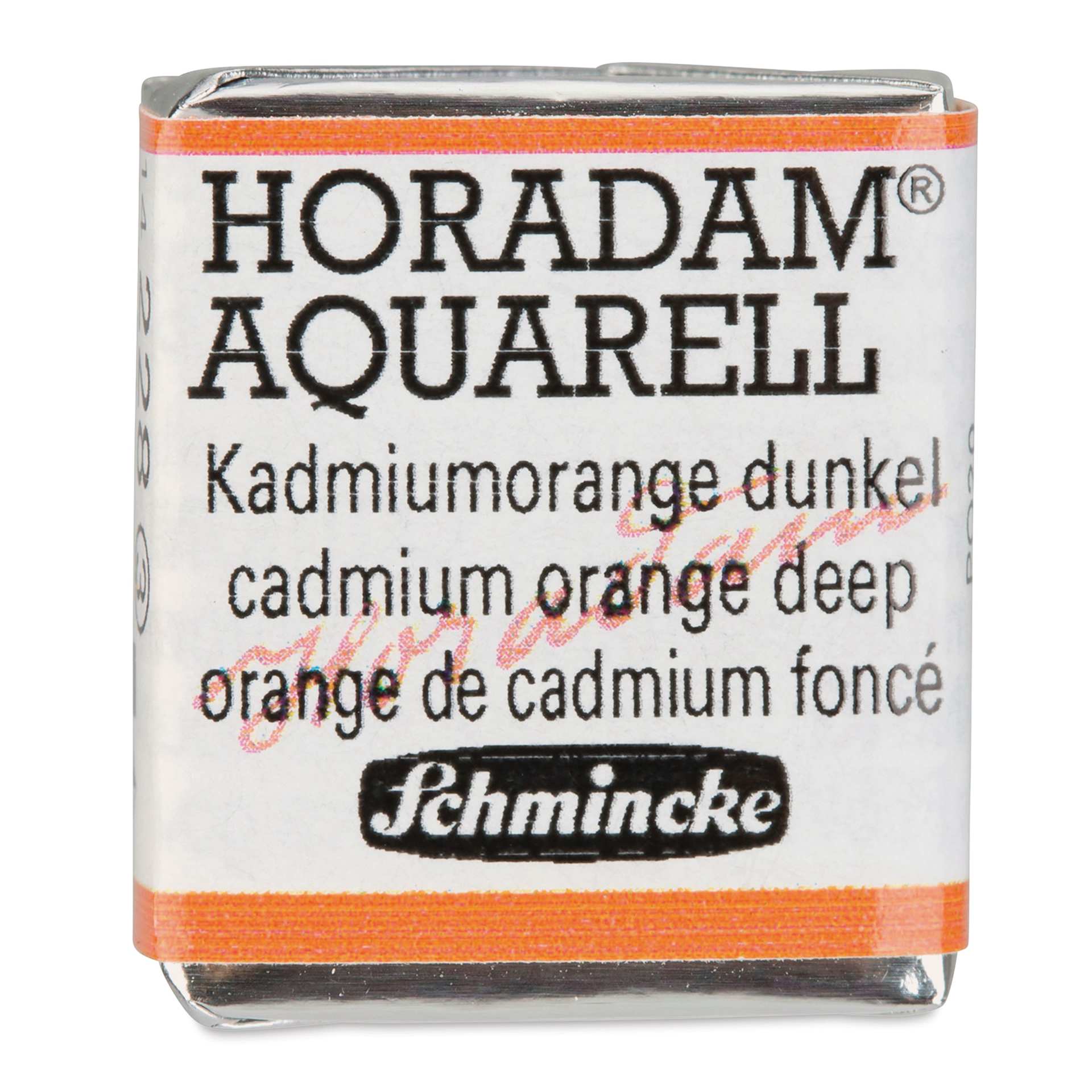 Schmincke Horadam Aquarell Watercolor - Cadmium Orange Deep, Half Pan