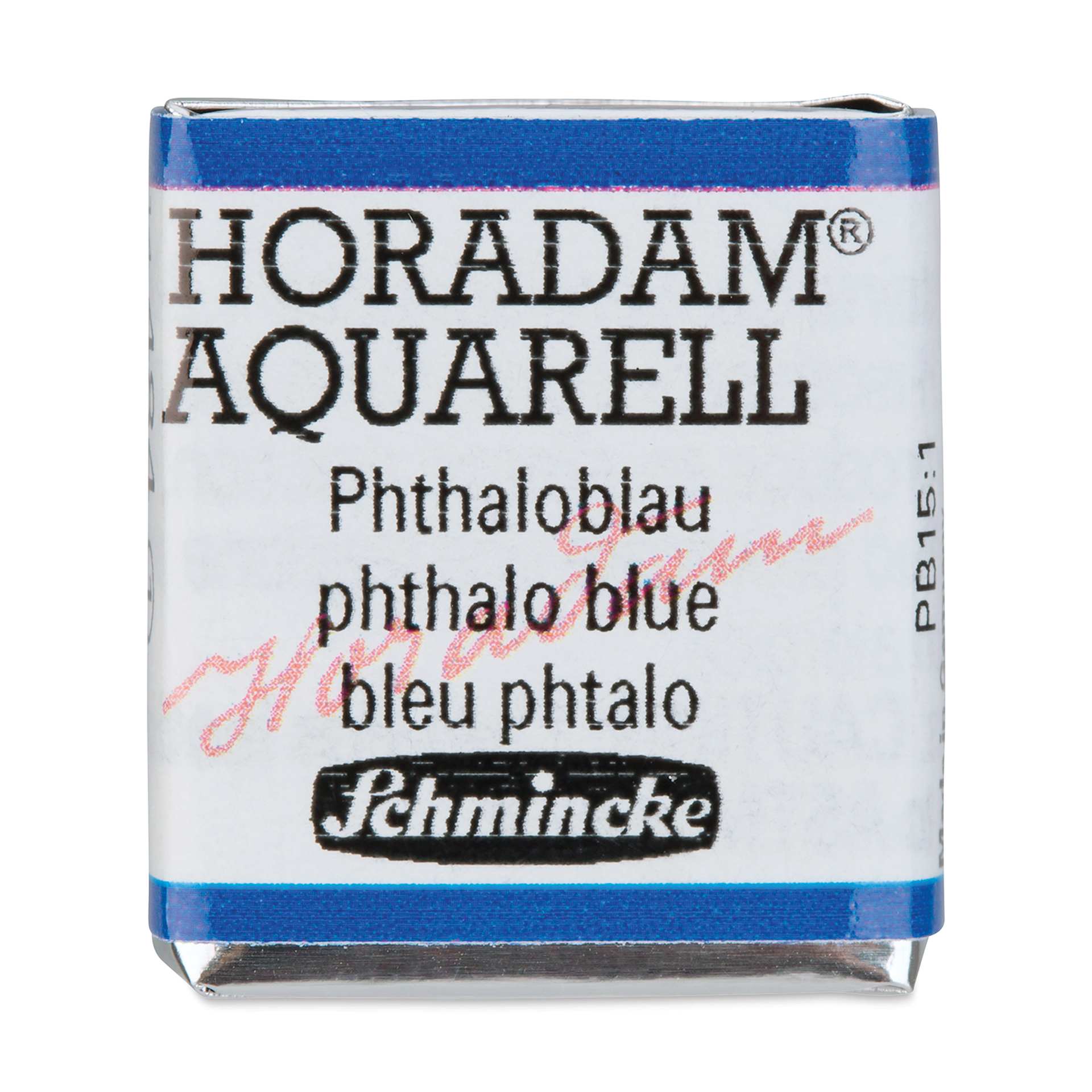 Schmincke Horadam Aquarell Artist Watercolor - Phthalo Blue, Half Pan