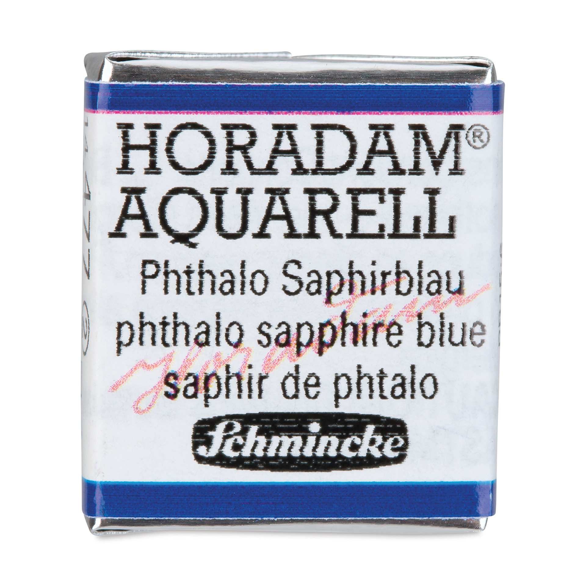 Schmincke Horadam Aquarell Artist Watercolor - Phthalo Sapphire Blue, Half Pan
