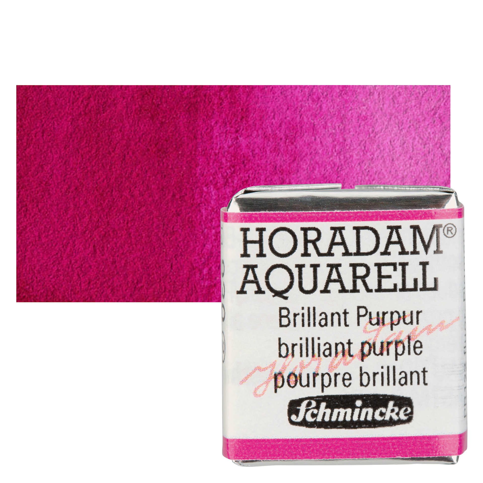 Schmincke Horadam Aquarell Watercolor - Brilliant Purple, Half Pan and swatch