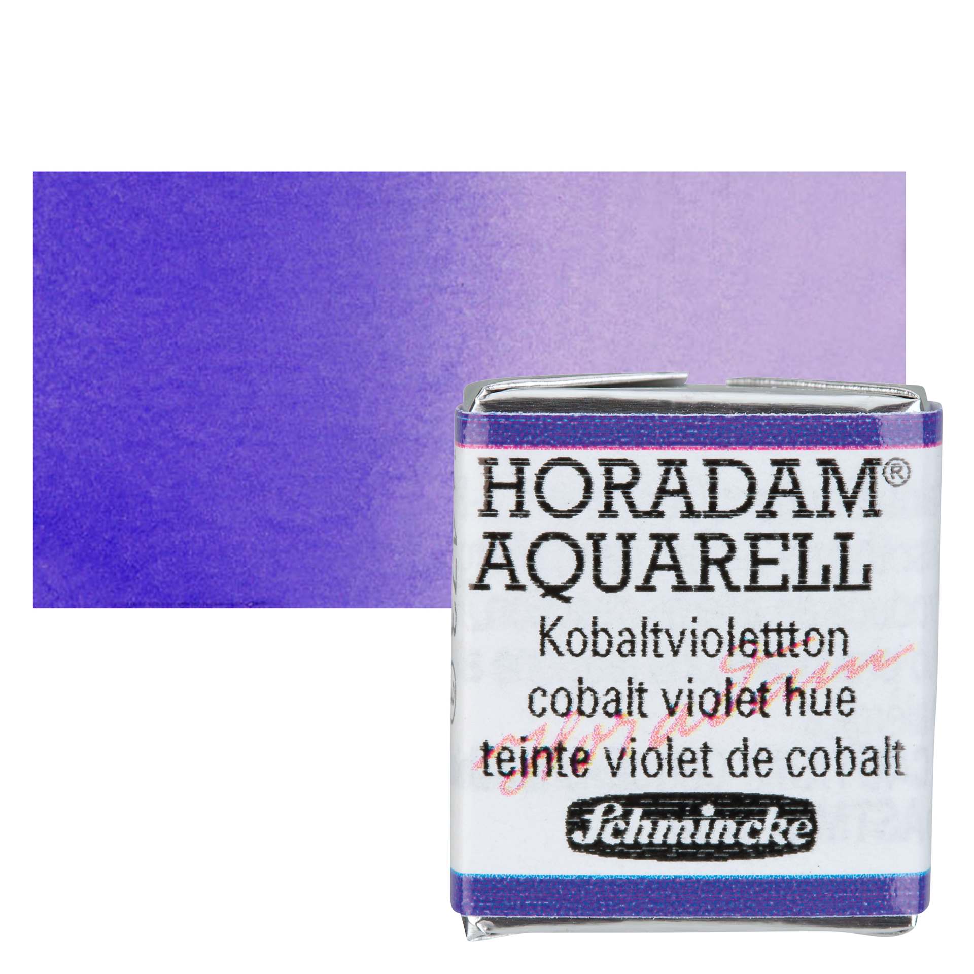 Schmincke Horadam Aquarell Watercolor - Cobalt Violet Hue, Half Pan and swatch