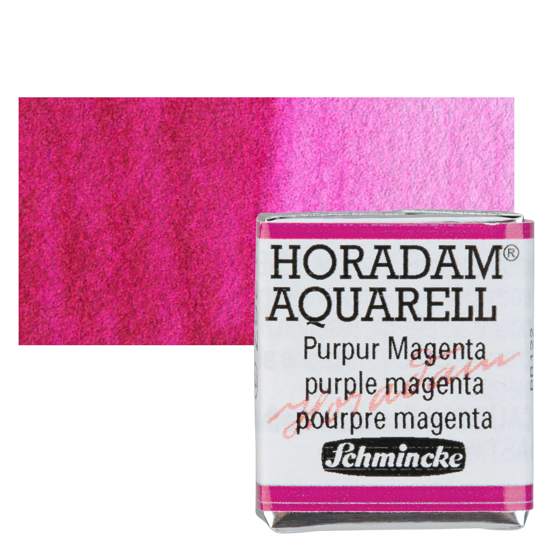 Schmincke Horadam Aquarell Watercolor - Purple Magenta, Half Pan and swatch
