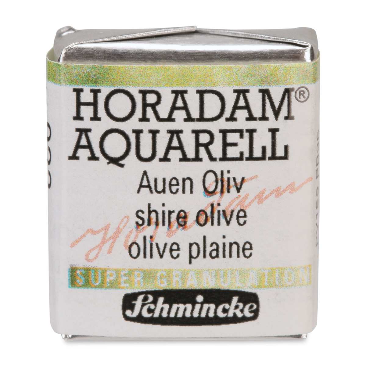 Schmincke Horadam Aquarell Artist Watercolor - Shire Olive, Supergranulation, Half Pan