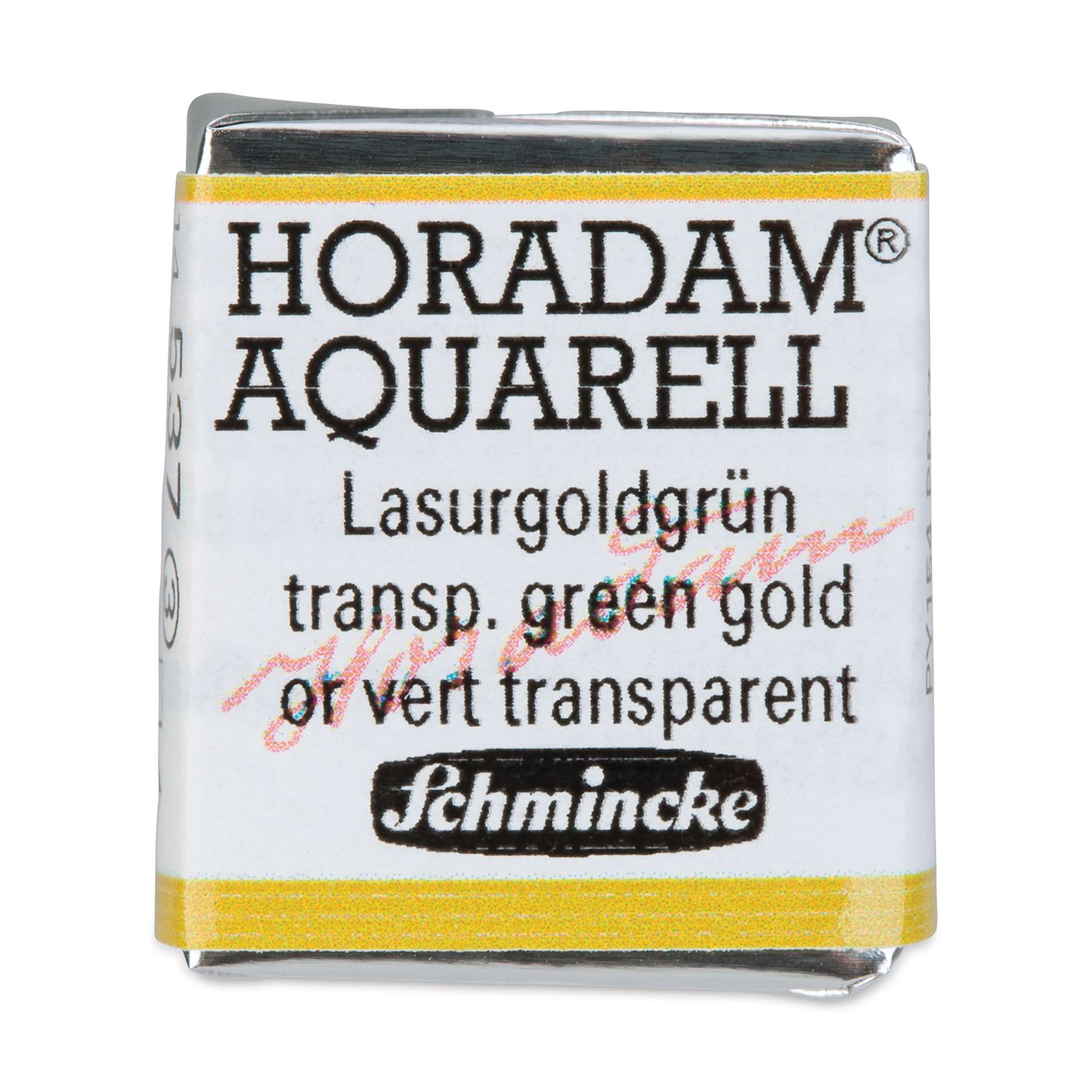 Schmincke Horadam Aquarell Artist Watercolor - Transparent Green Gold, Half Pan