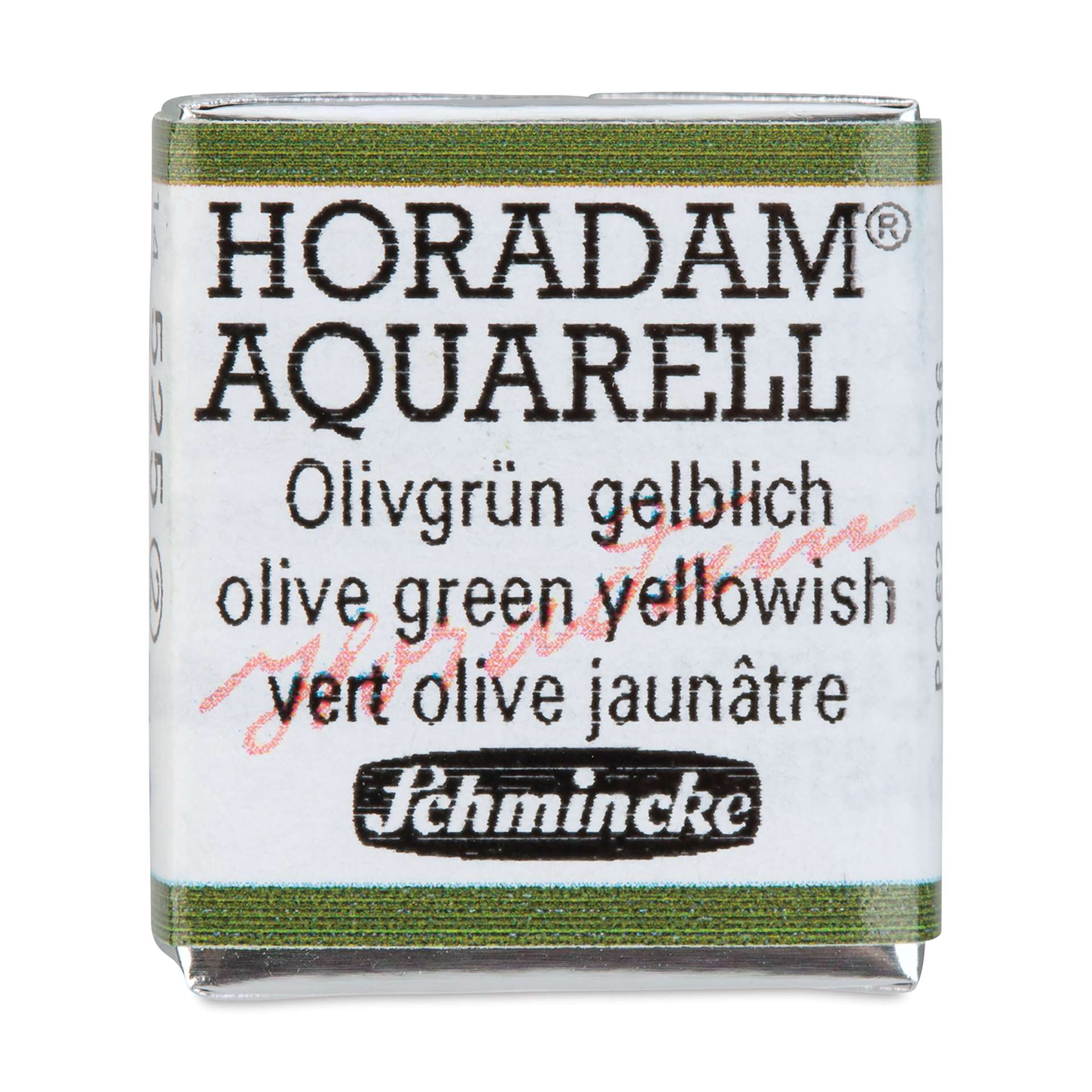 Schmincke Horadam Aquarell Artist Watercolor - Olive Green Yellowish, Half Pan