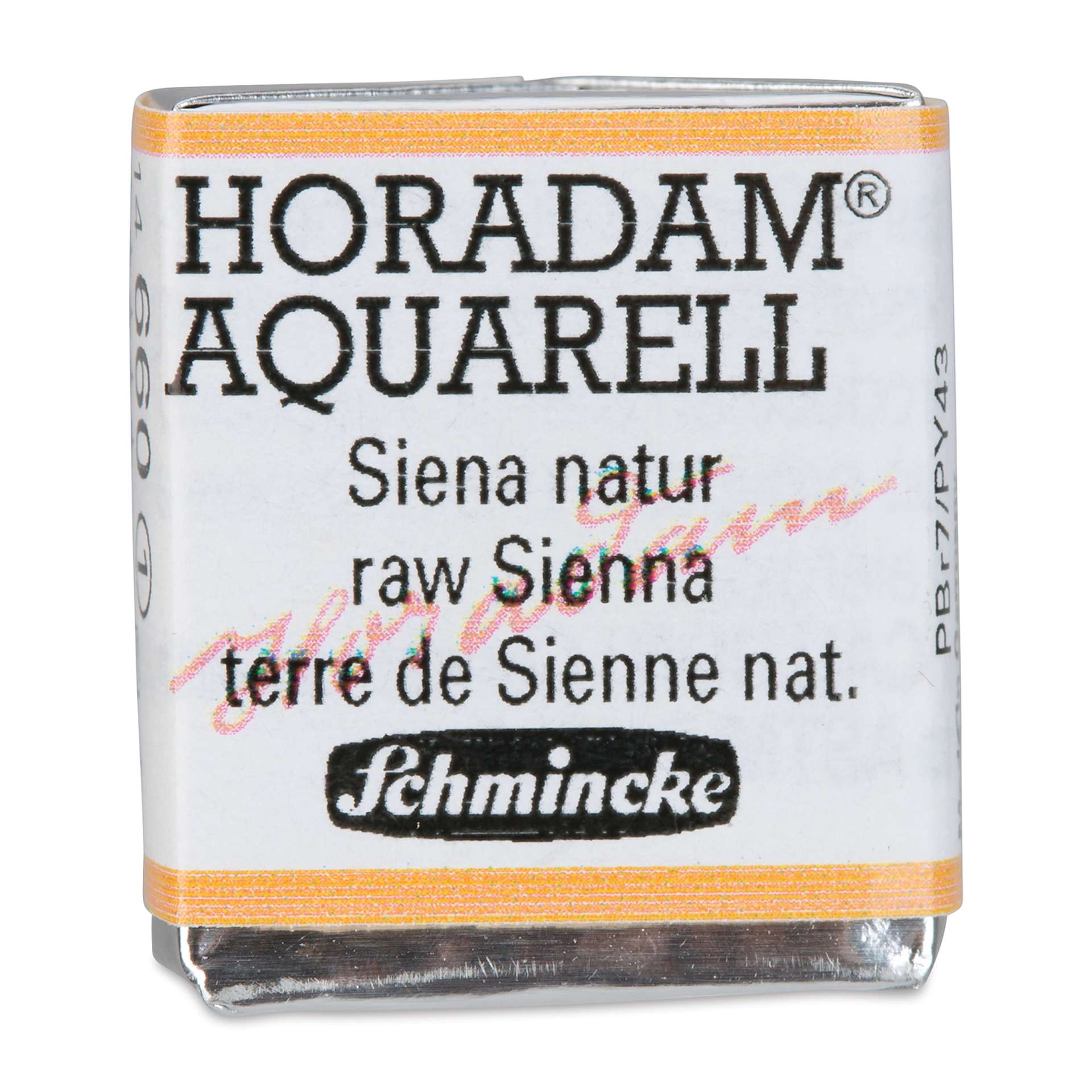 Schmincke Horadam Aquarell Artist Watercolor - Raw Sienna, Half Pan