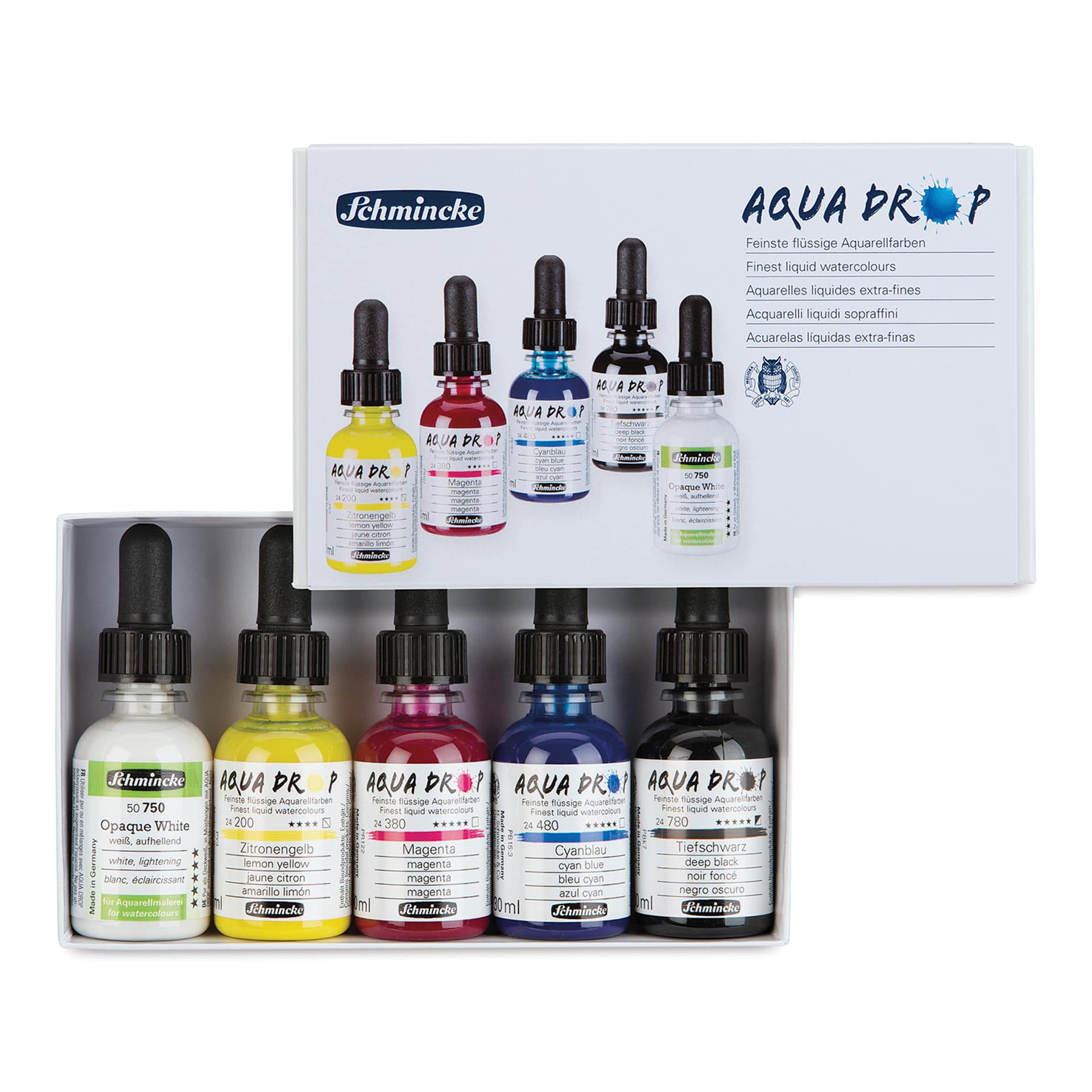 Schmincke Aqua Drop Watercolors - Set of 5, 30 ml Bottles