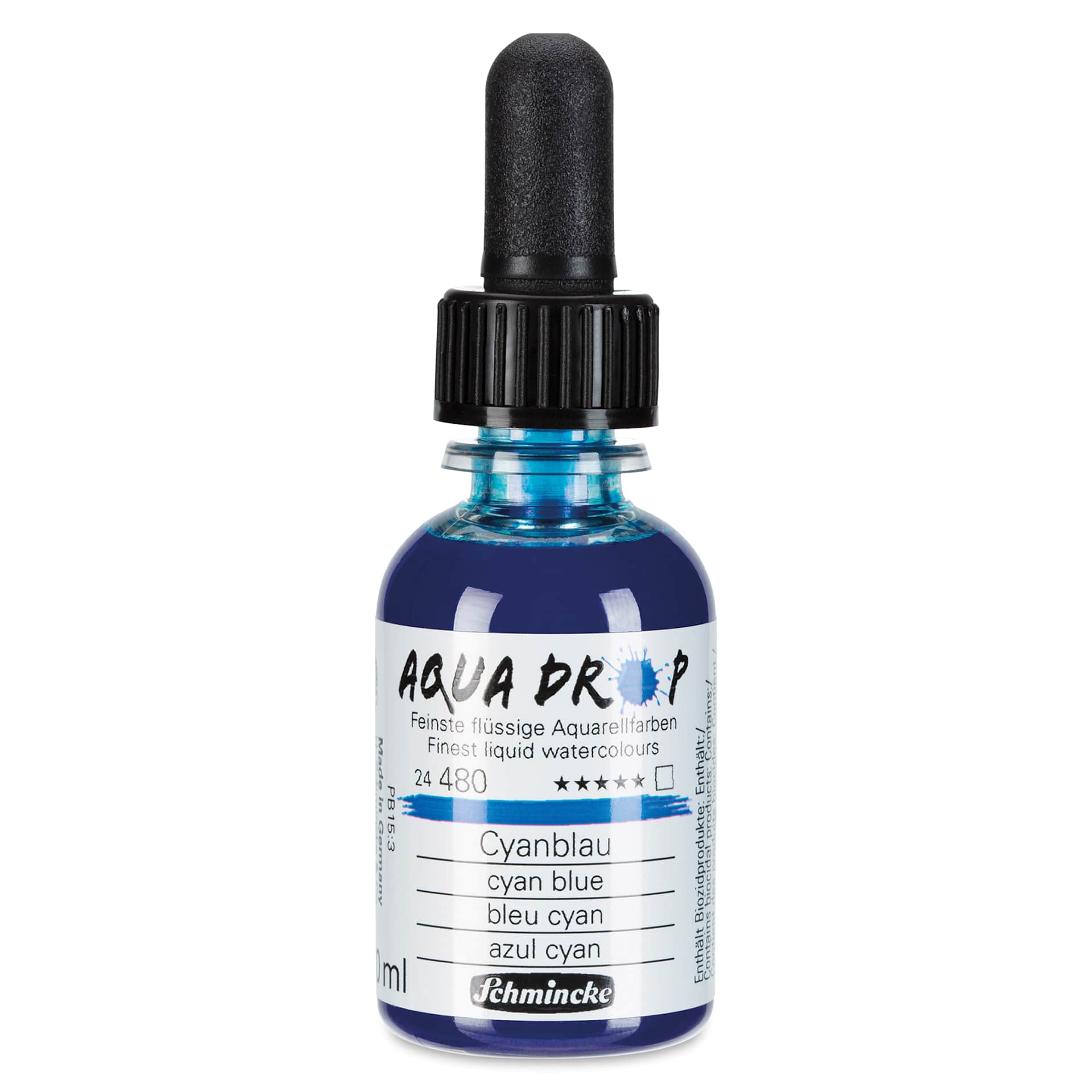 Schmincke Aqua Drop Watercolor - Cyan Blue, 30 ml