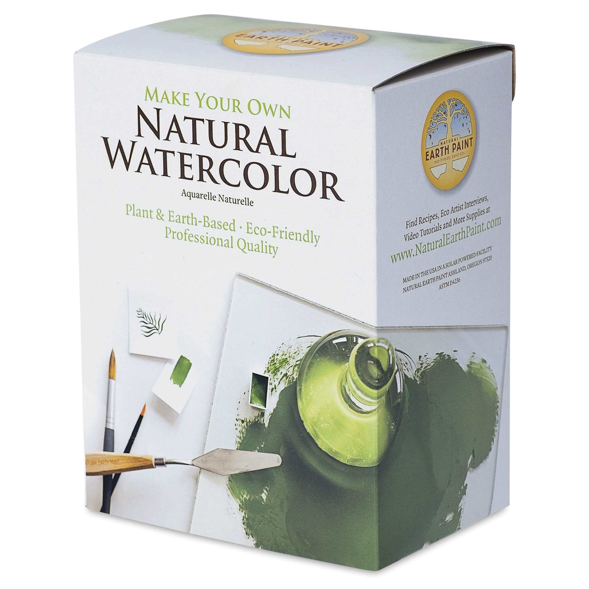 Natural Earth Paint Natural Watercolor Kit - angled view of front of box Natural Earth Paint Natural Watercolor Kit - angled view of front of box