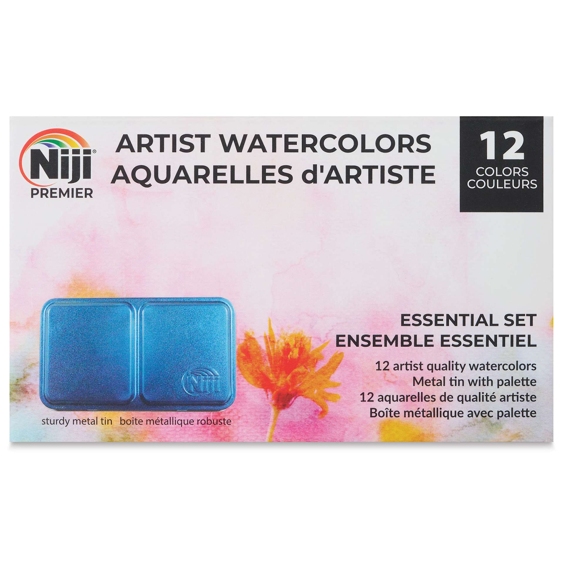 Niji Artist Watercolor Pan Set - Essential, Set of 12 (front of package)