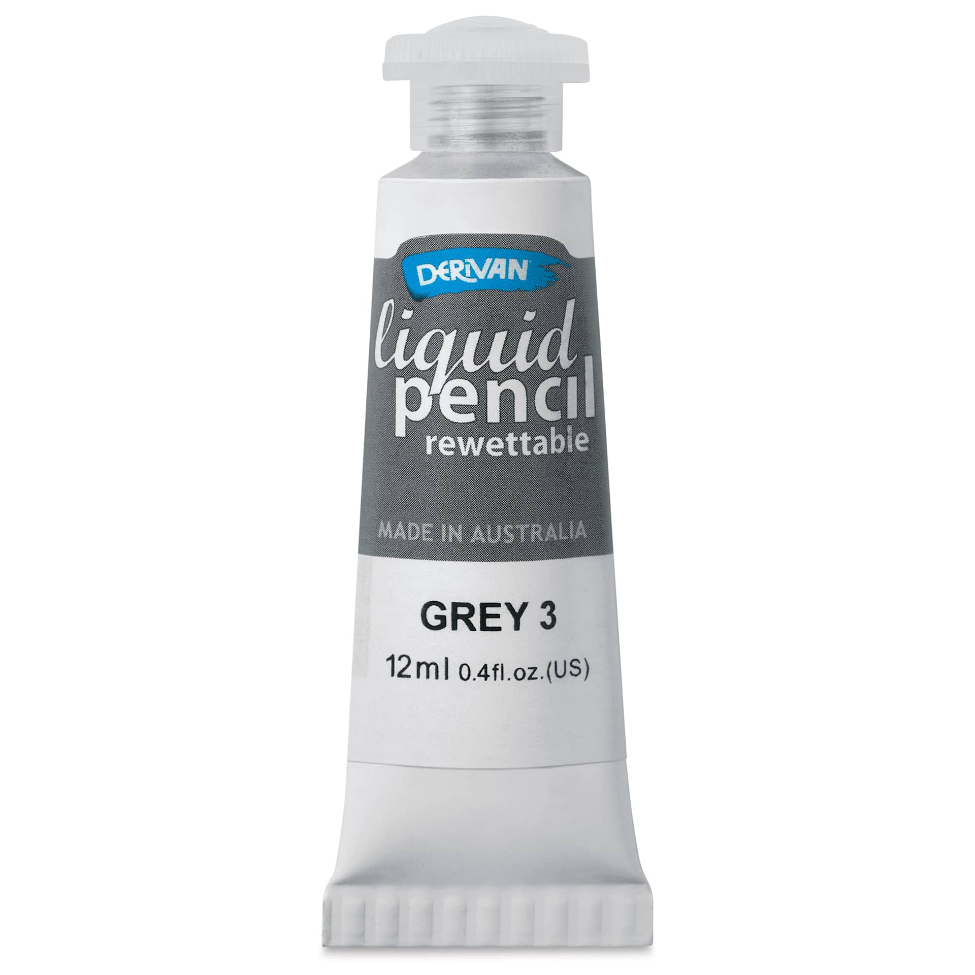 Derivan Rewettable Liquid Pencil Tube - Grey #3, 12 ml