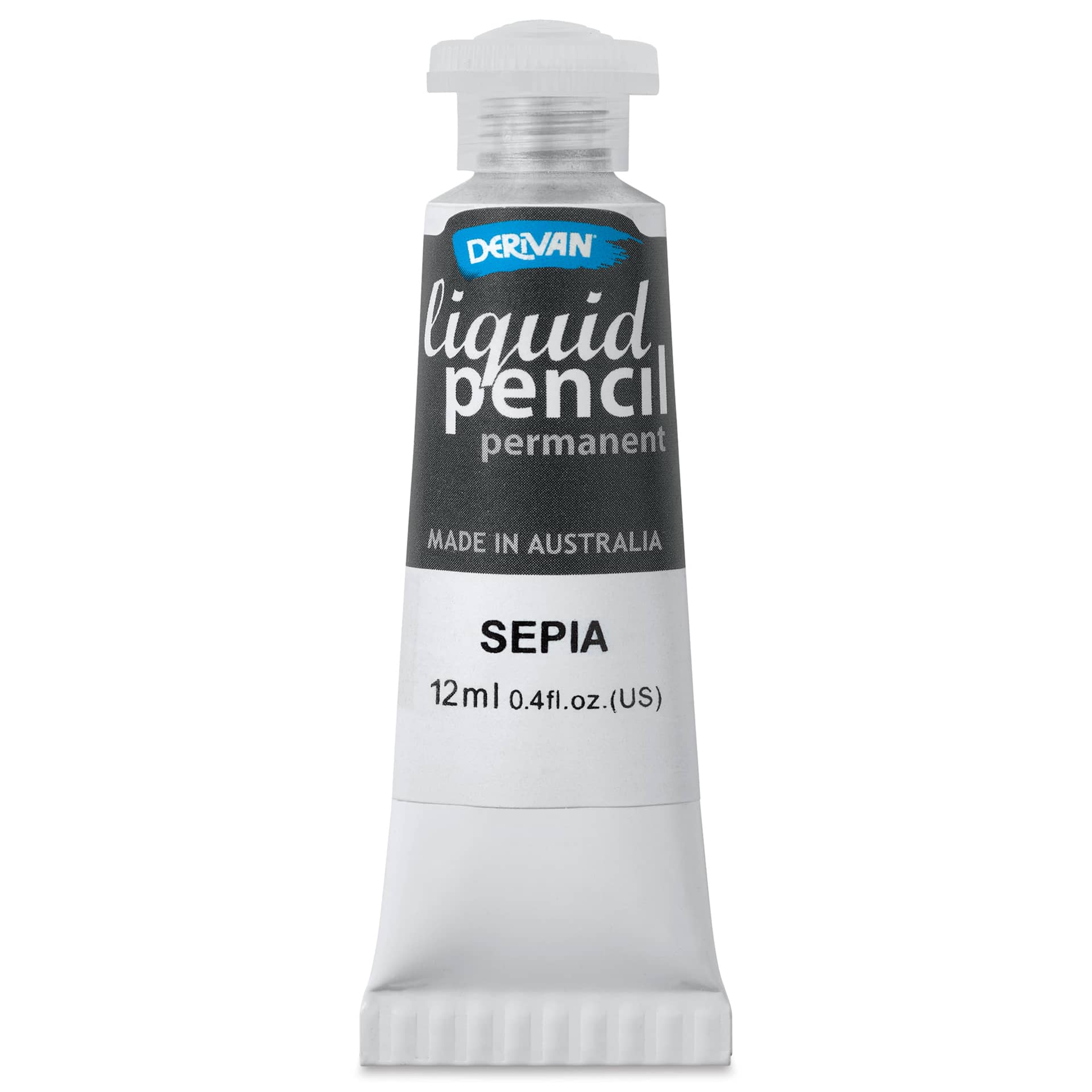 Derivan Permanent Liquid Pencil Tube - Sepia, 12 ml