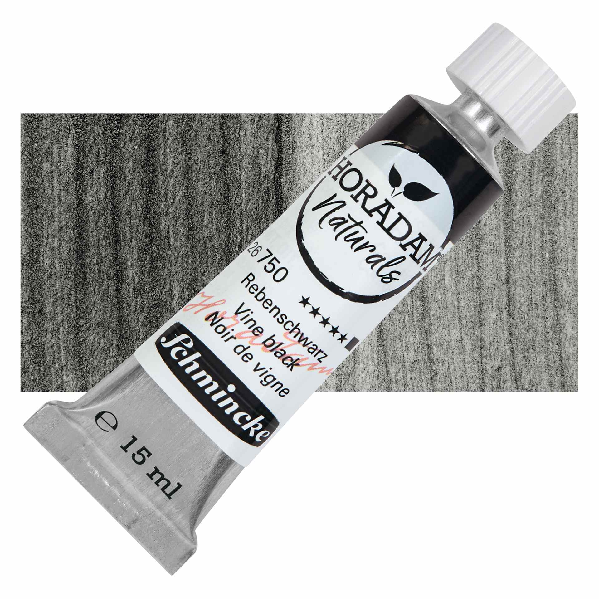 Schmincke Horadam Naturals Watercolor - Vine Black, 15 ml Tube with swatch