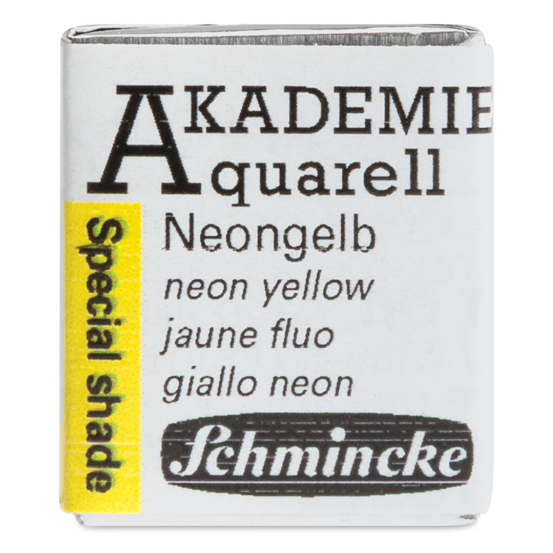Schmincke Akademie Aquarell Watercolor Pan - Neon Yellow, Half Pan