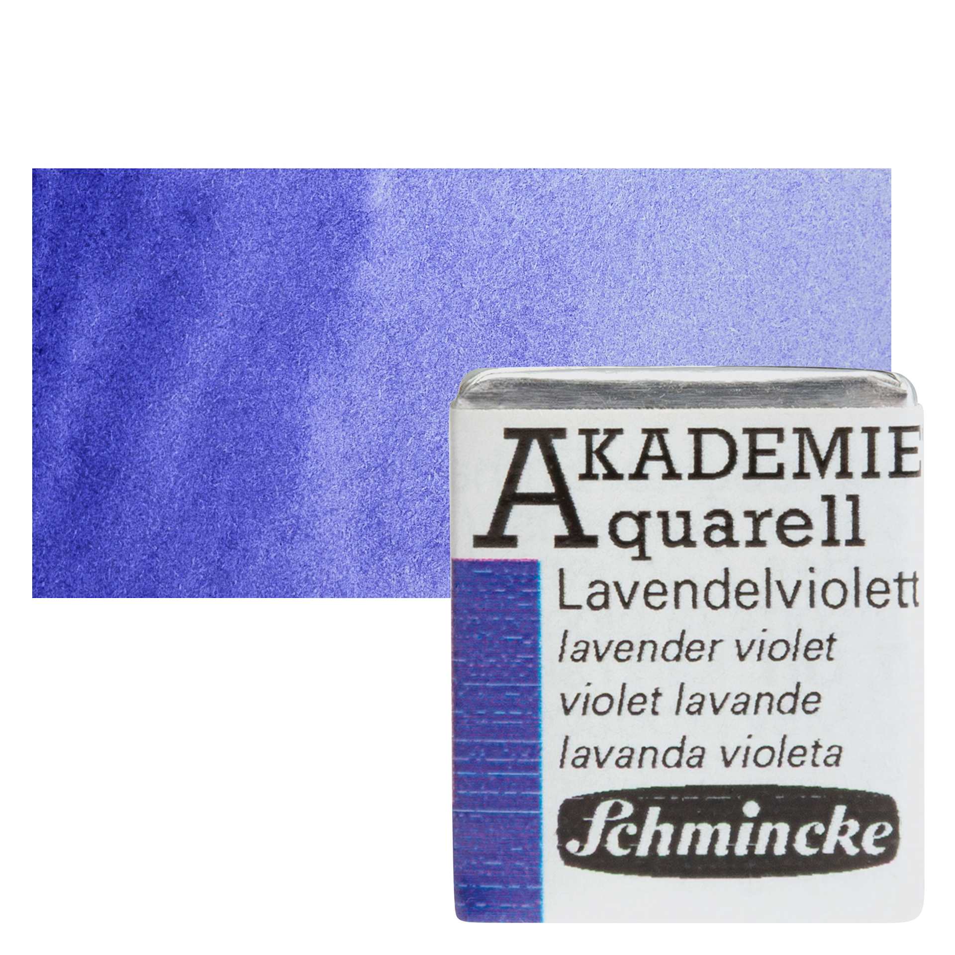 Schmincke Akademie Aquarell Watercolor Pan - Lavender Violet, Half Pan and swatch