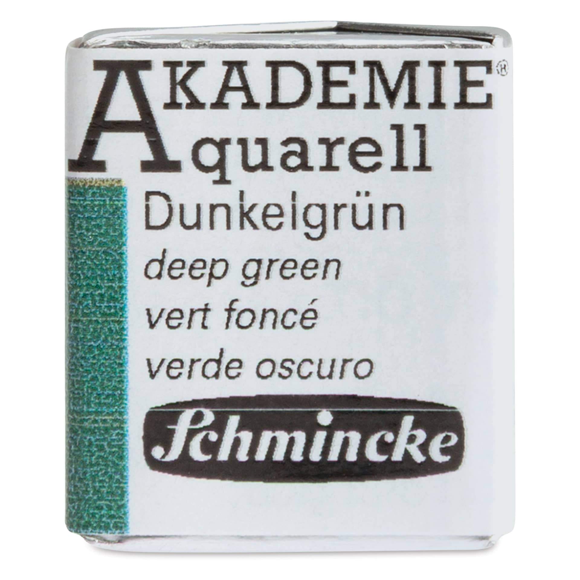 Schmincke Akademie Aquarell Watercolor Pan - Deep Green, Half Pan