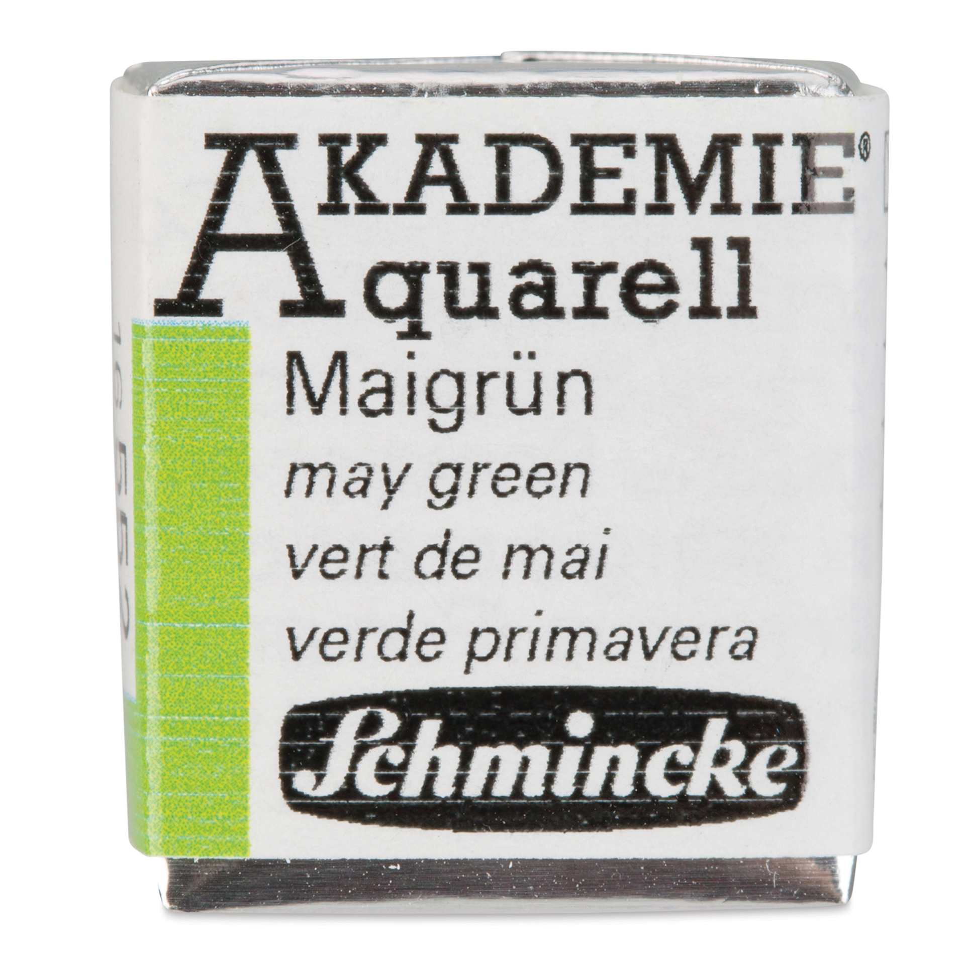 Schmincke Akademie Aquarell Watercolor Pan - May Green, Half Pan