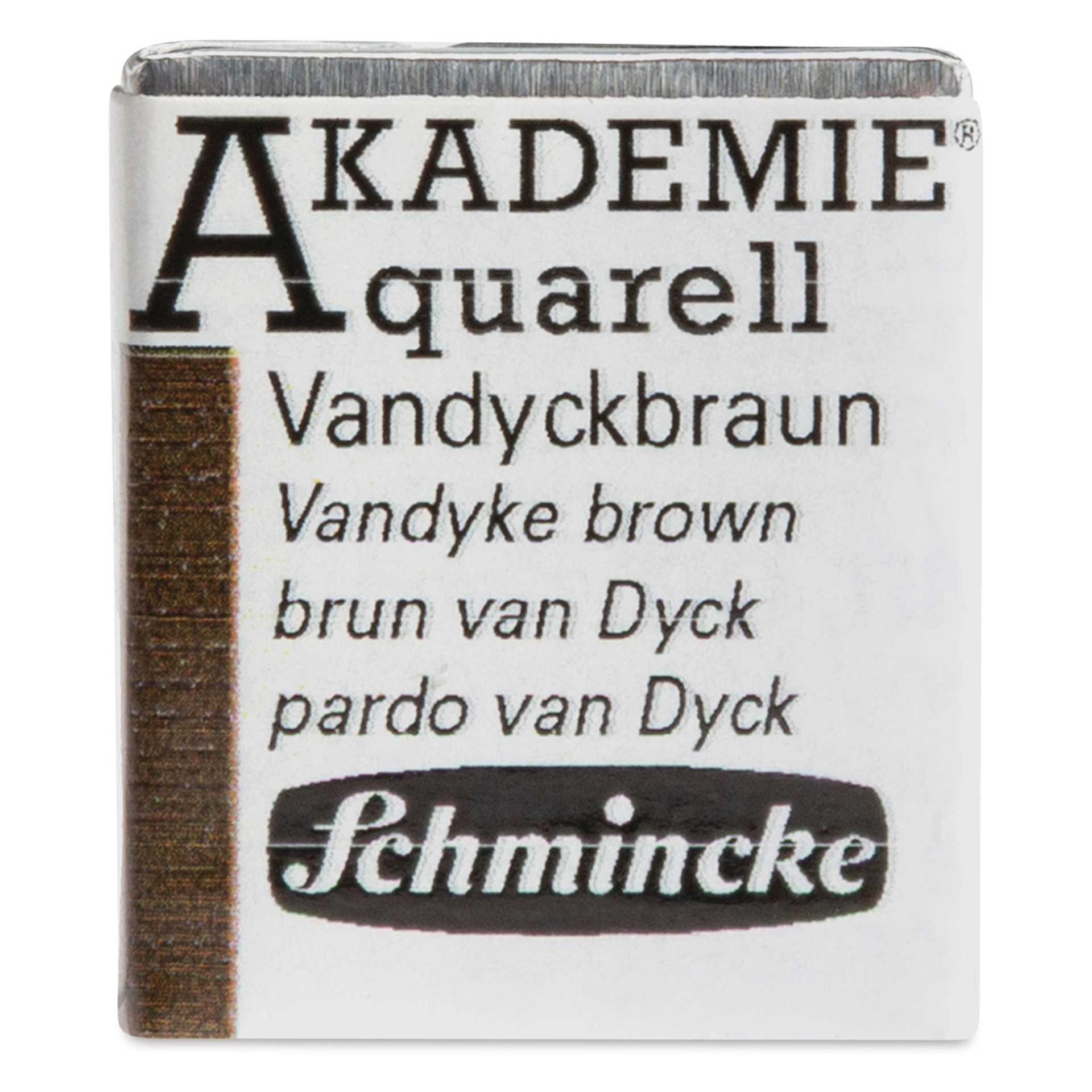 Schmincke Akademie Aquarell Watercolor Pan - Vandyke Brown, Half Pan