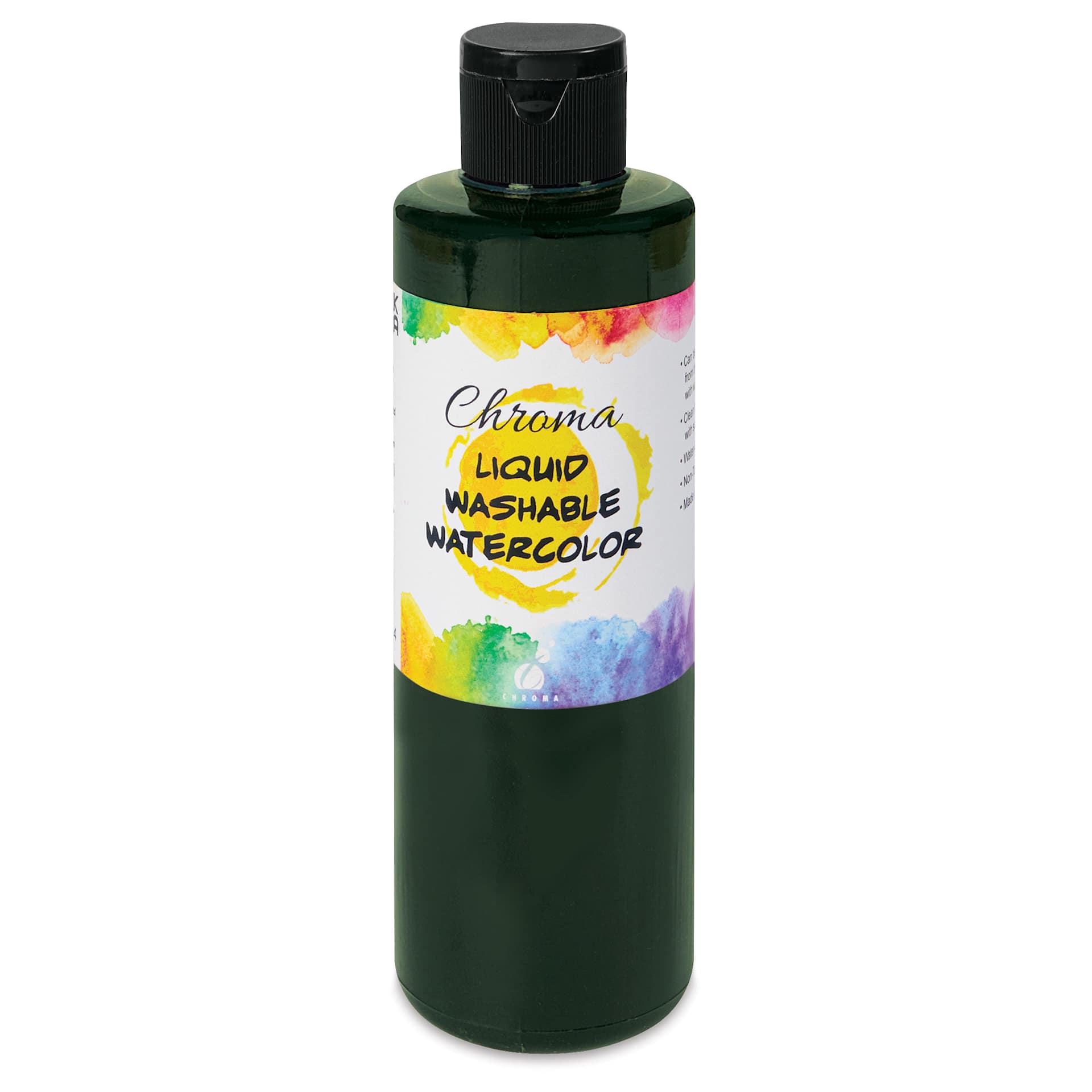 Chroma Liquid Washable Watercolor Paint - Green, 8.4 oz, Bottle, front