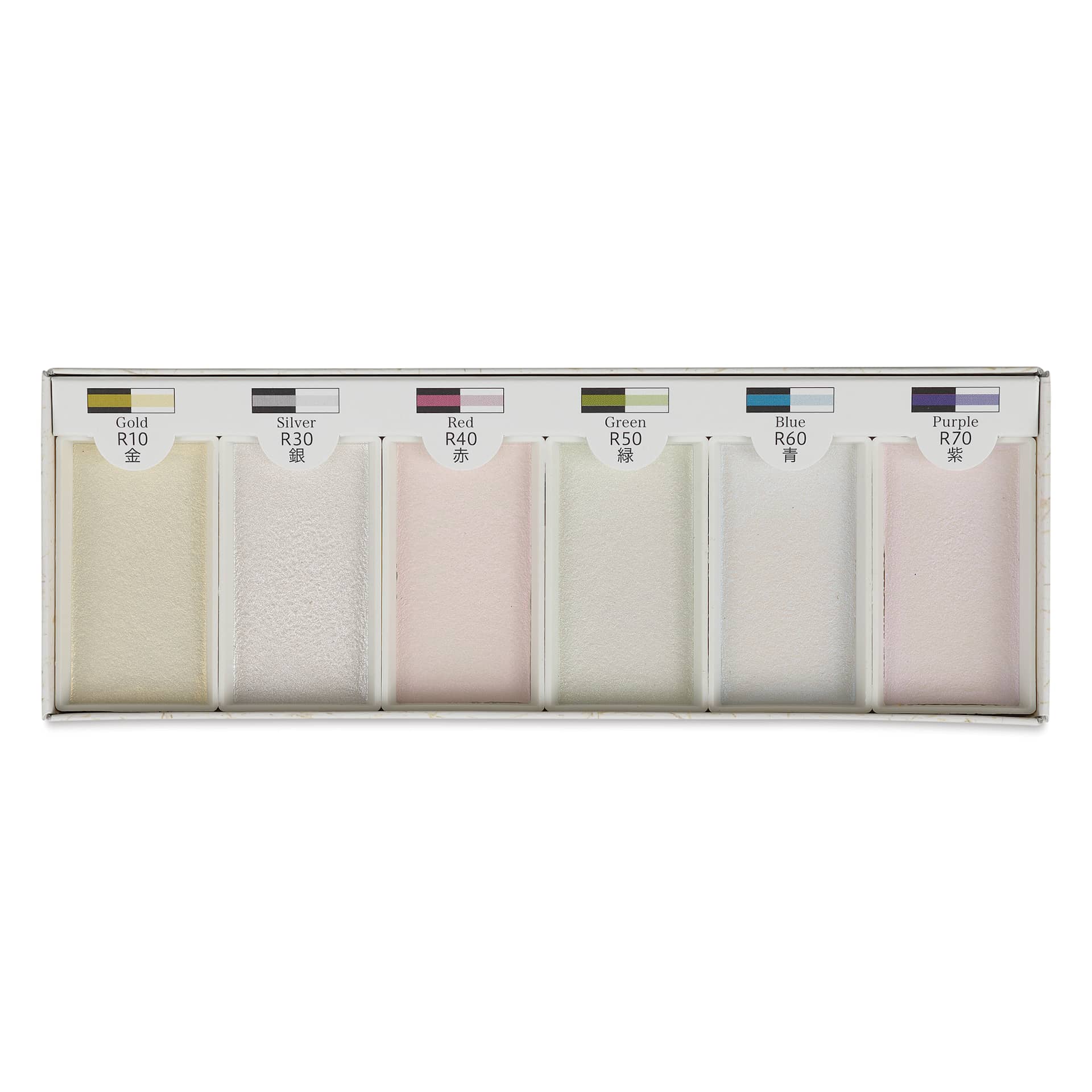 Aitoh Japanese Watercolor - Interference Colors, Set of 6 set contents