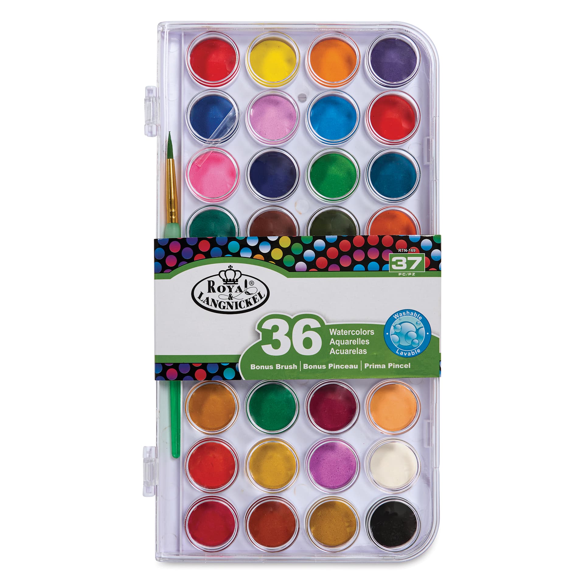 Royal & Langnickel Watercolor Pans - Set of 37, Assorted front of package