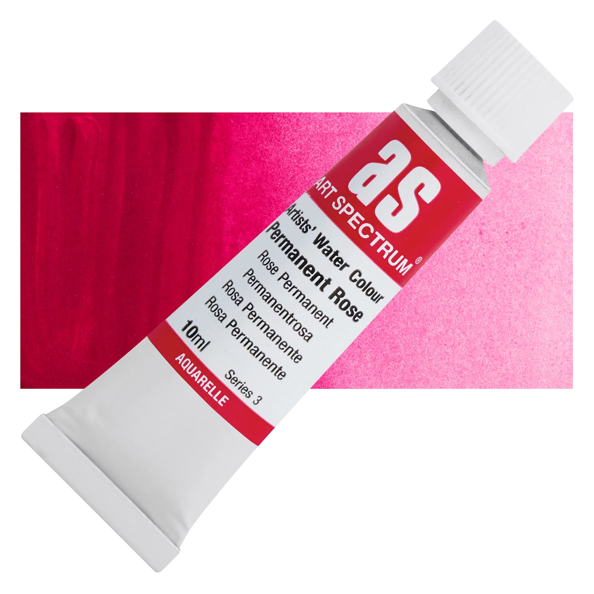 Art Spectrum Artists’ Watercolor Tube - Permanent Rose, 10 ml tube and swatch