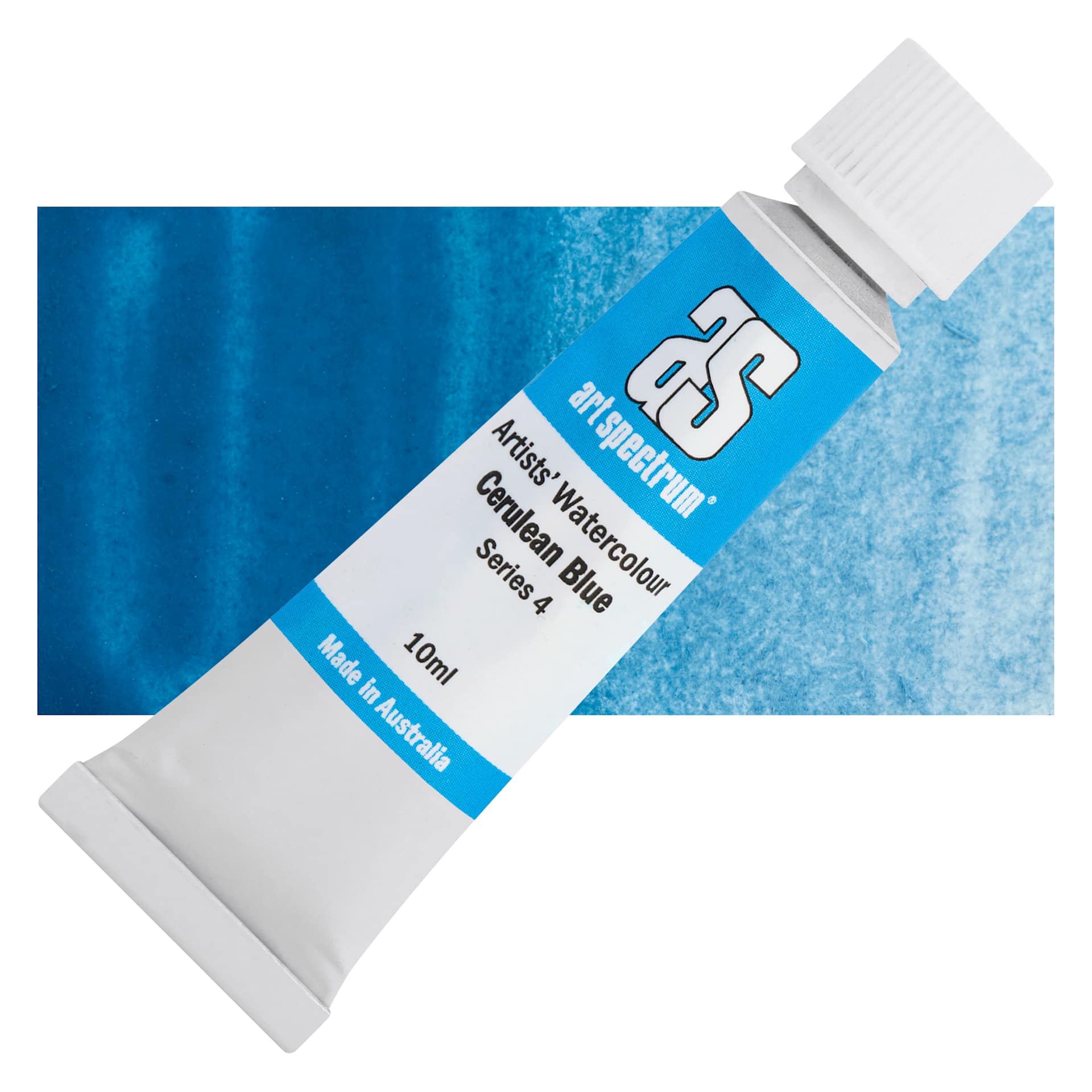 Art Spectrum Artists’ Watercolor Tube - Cerulean Blue, 10 ml tube and swatch