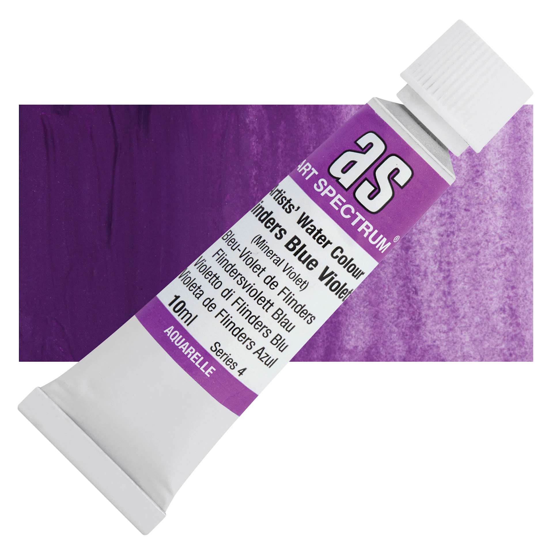 Art Spectrum Artists’ Watercolor Tube - Flinders Blue Violet, 10 ml tube and swatch