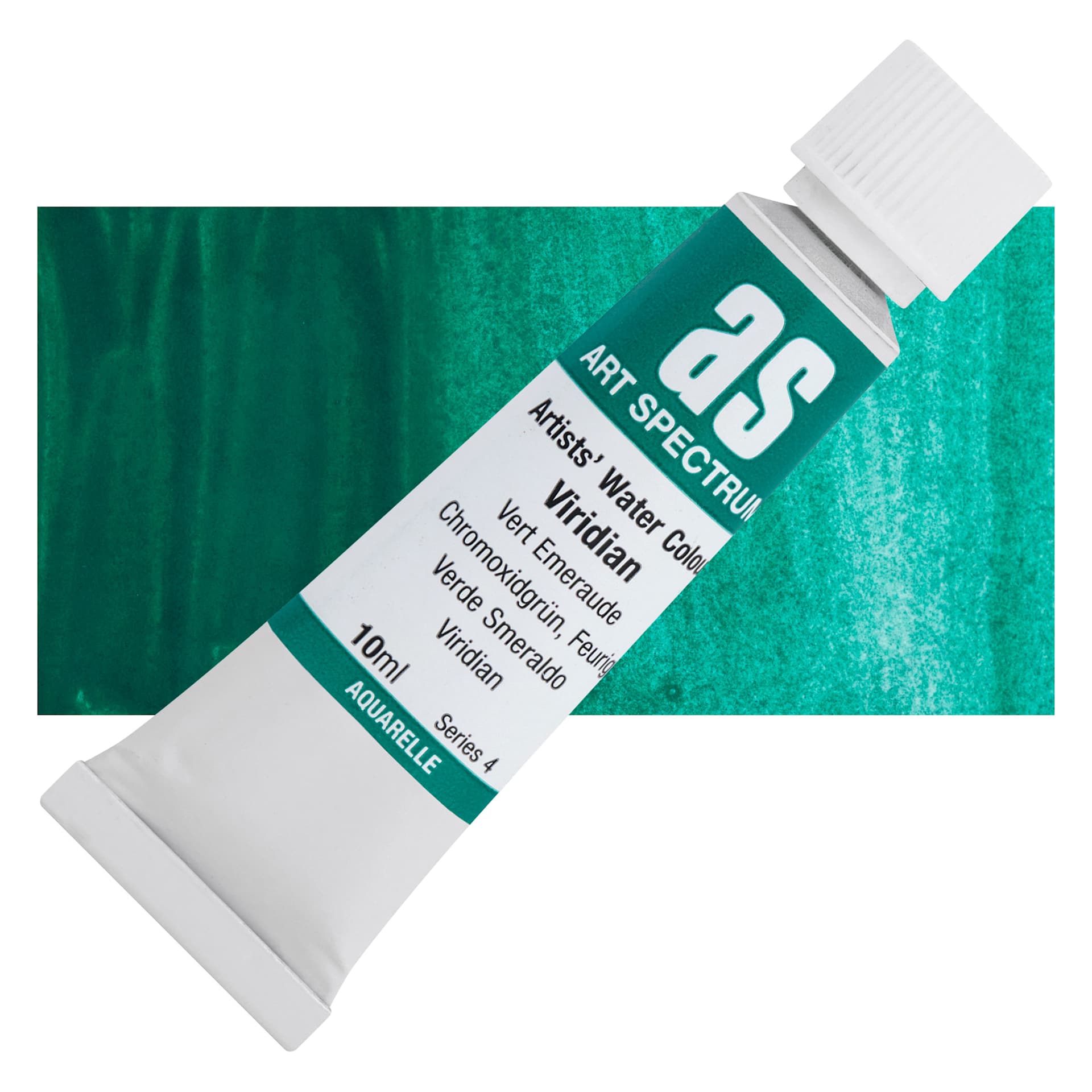 Art Spectrum Artists’ Watercolor Tube - Viridian, 10 ml tube and swatch