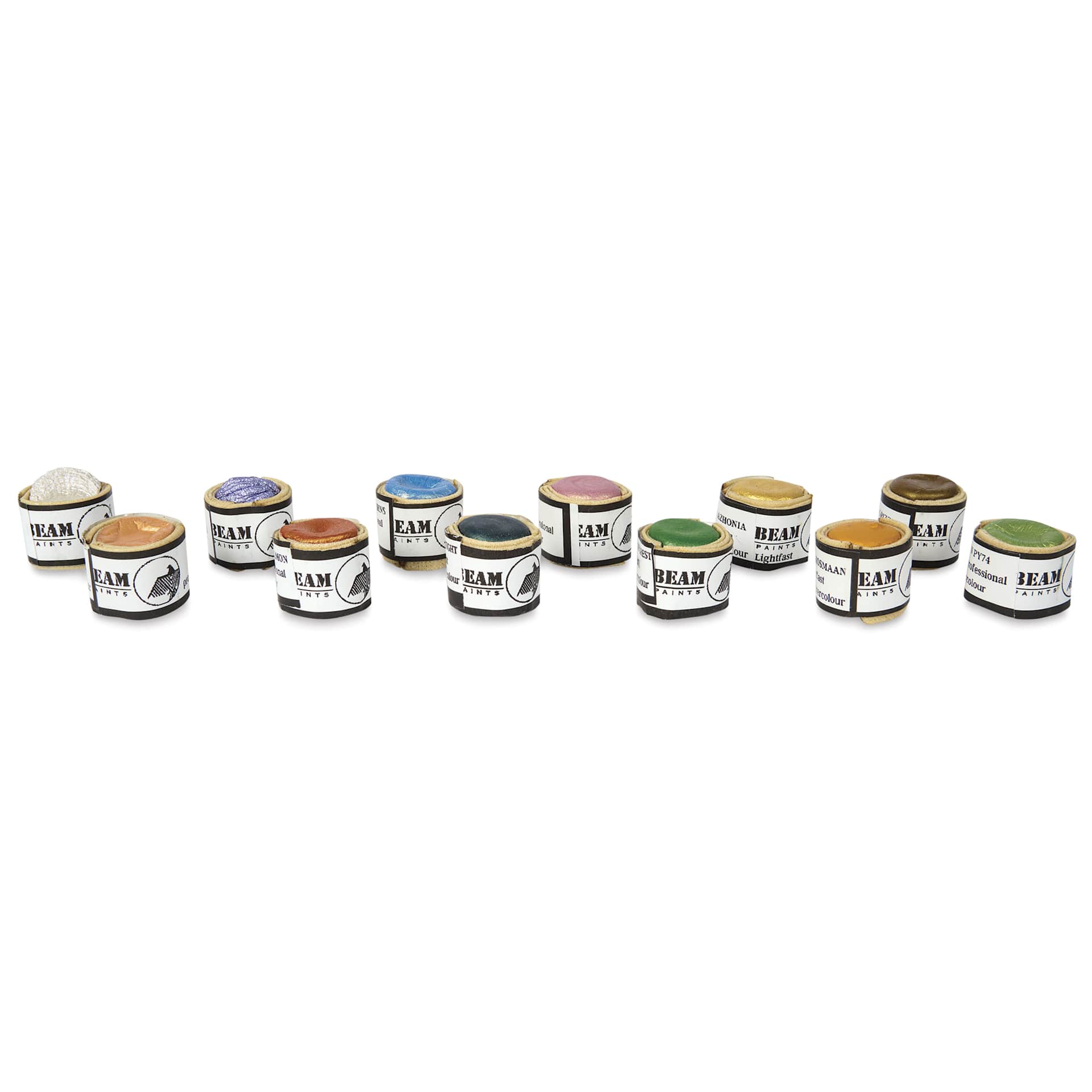 Beam Paints Watercolor Paintstones - Set of 12, Sparkle Spectrum Colors
