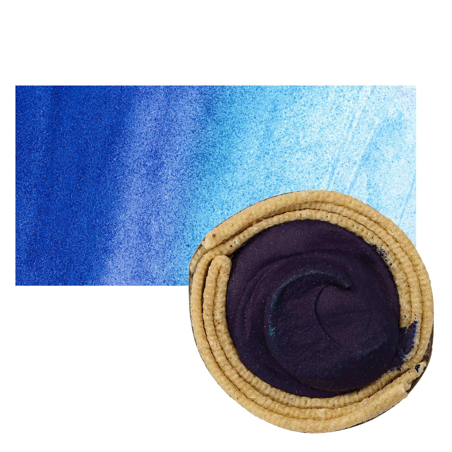 Beam Paints Watercolor Paintstone - Almost Night stone and swatch