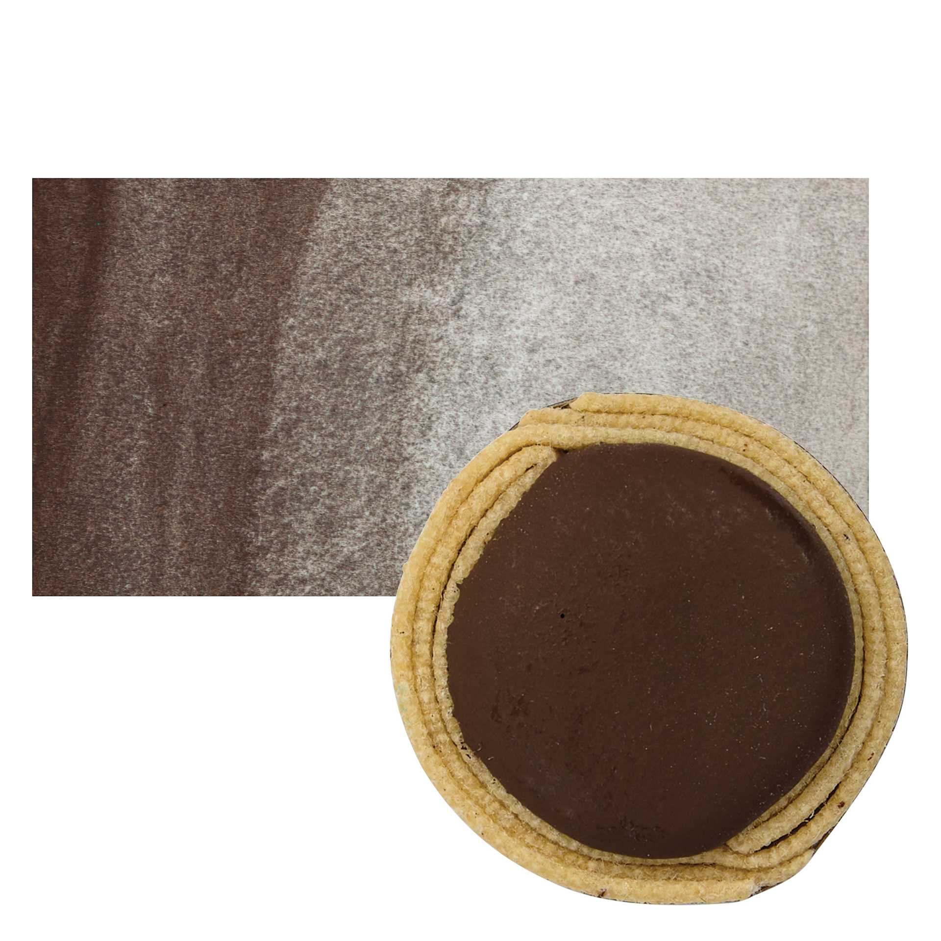 Beam Paints Watercolor Paintstone - Cub Brown stone and swatch