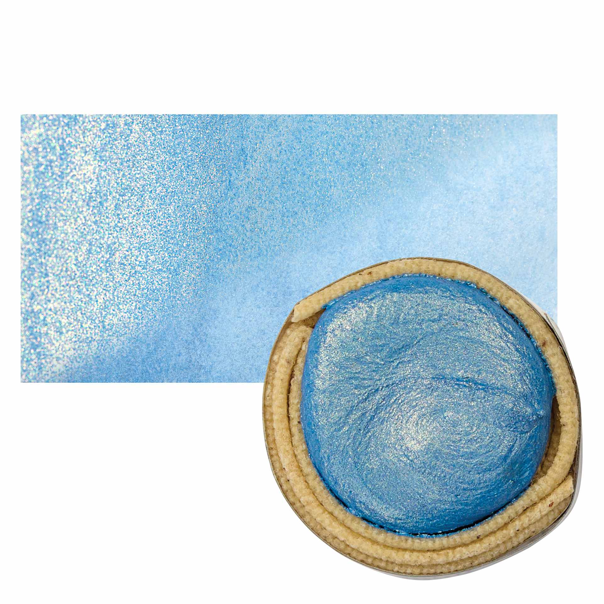 Beam Paints Watercolor Paintstone - Glacial Rivers stone and swatch