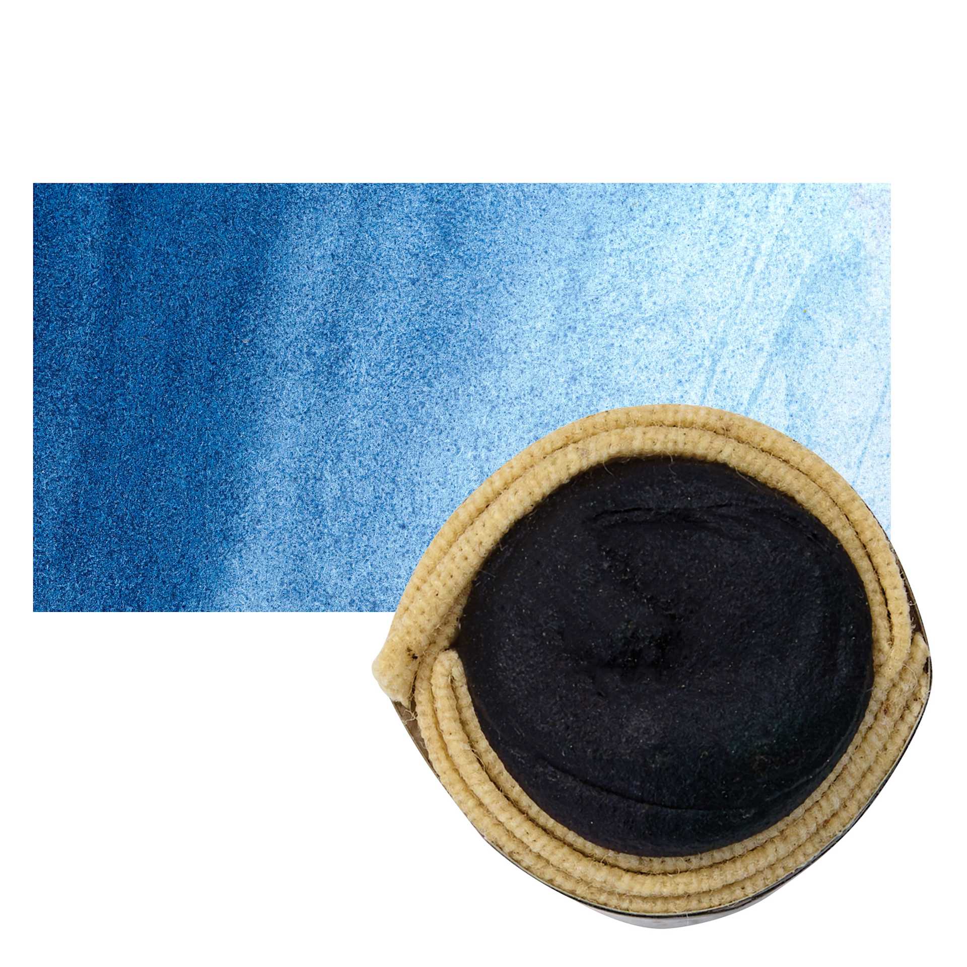 Beam Paints Watercolor Paintstone - Prussian Blue stone and swatch