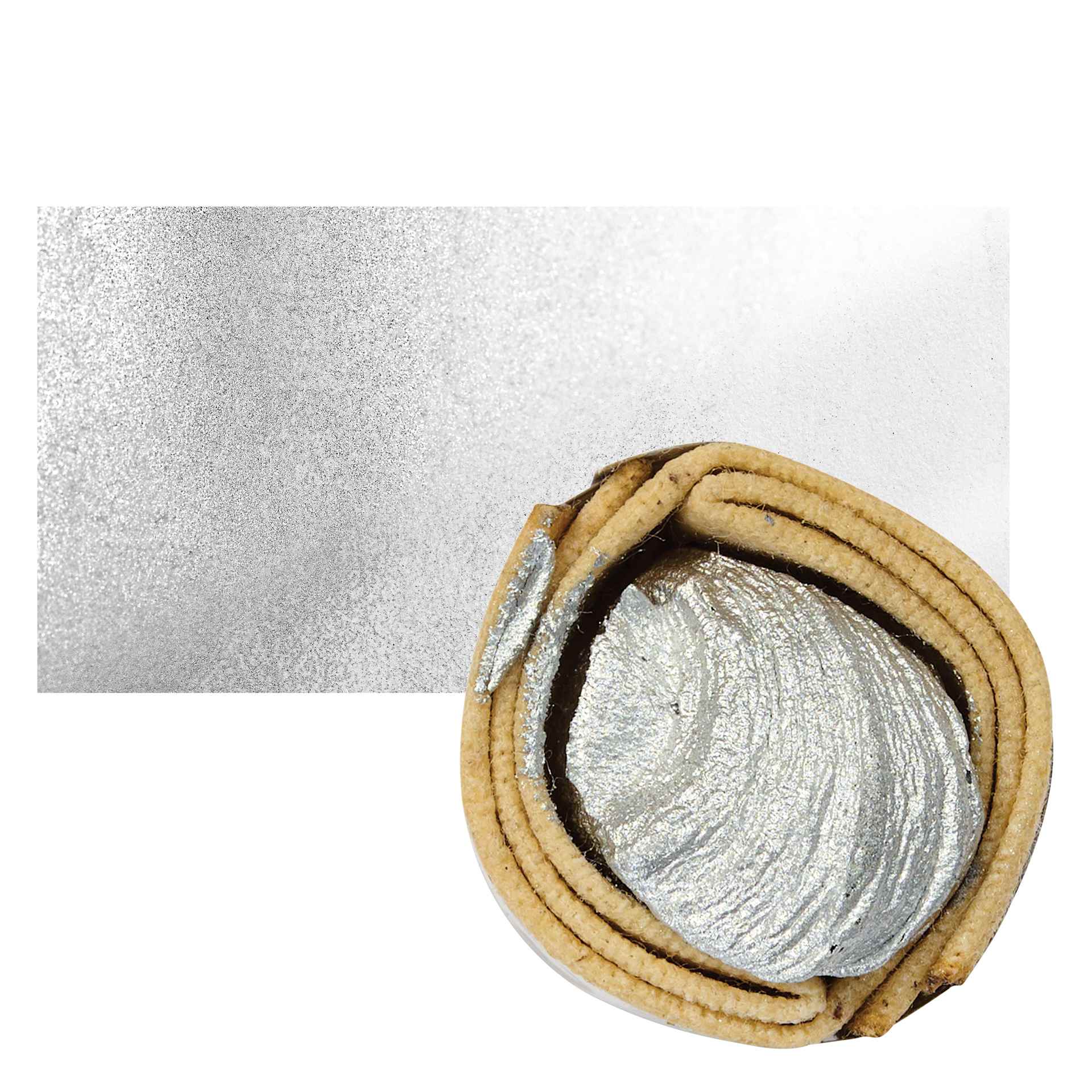 Beam Paints Watercolor Paintstone - Silver stone and swatch